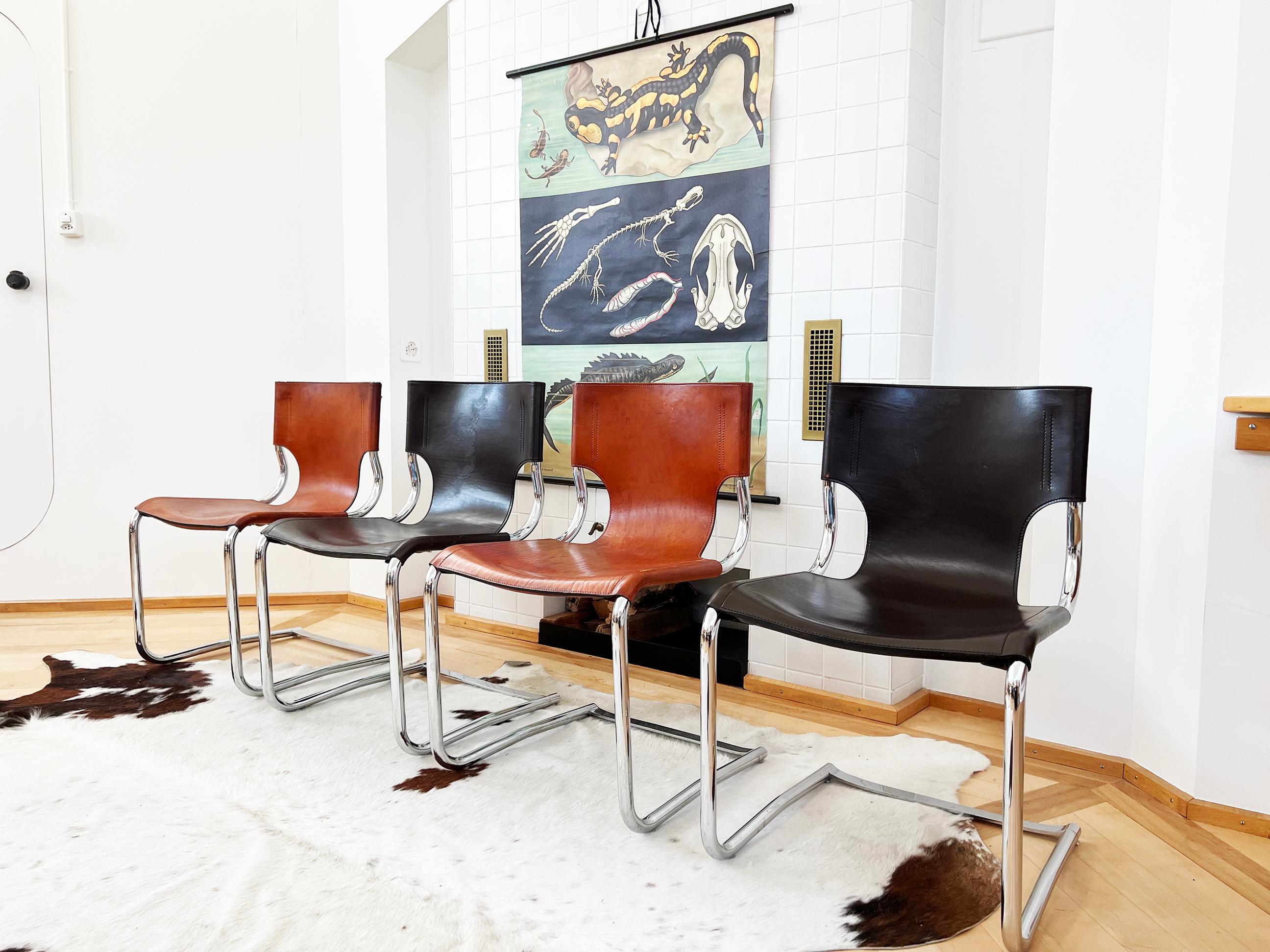 SET 5 Chaises luge Carlo Bartoli T 70 920 Cuir Brown - 5 pcs en vente 12