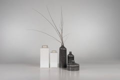 Set/5 Ceramic Pots, White, Handmade in Portugal by Lusitanus Home