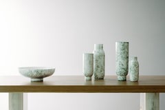 Set/5 Ceramic Vases & Bowl, Green, Handmade in Portugal by Lusitanus Home