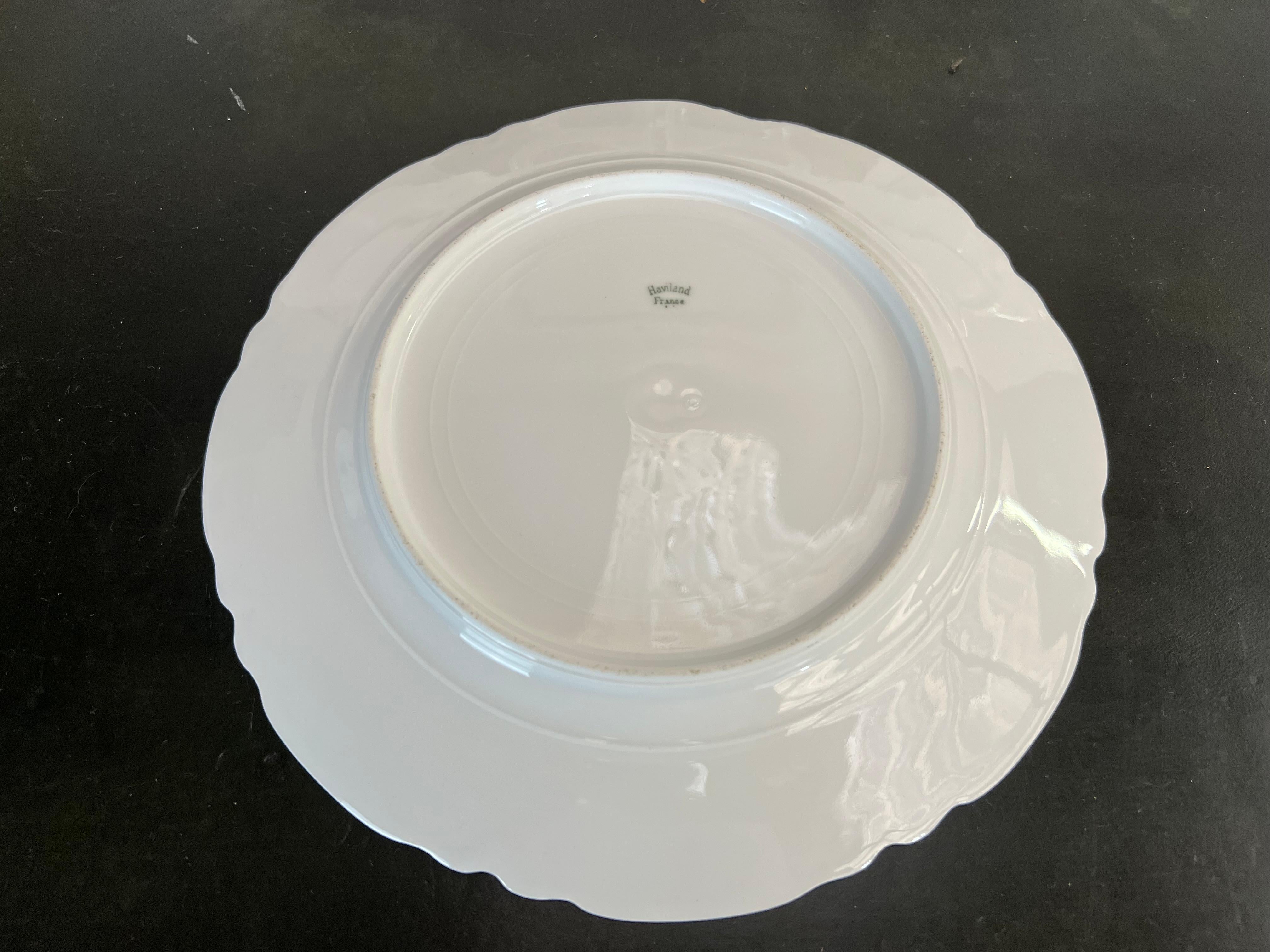 Set 5 collectible plates Haviland Limoges with women 19th For Sale 2