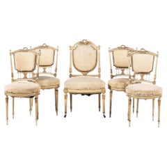 Set 5 French Chairs Louis XV Style 19th Century Never Restored