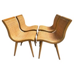 Set 5 Jack Van Der Molen Cane Back Dining Chair Mid-Century Modern