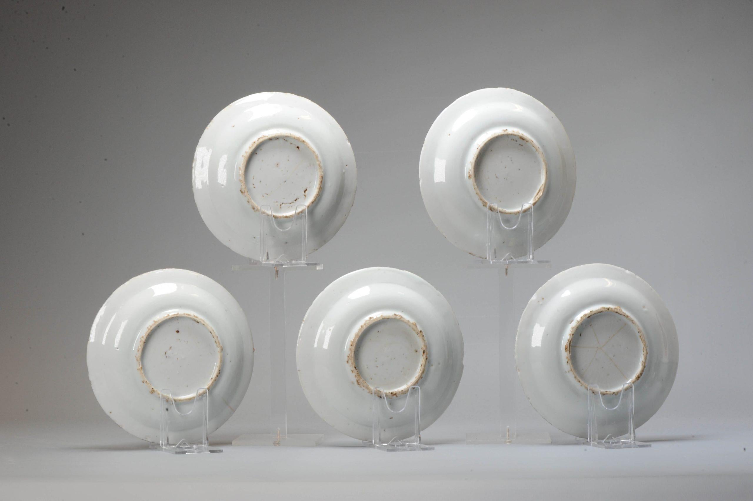Set #5 Kosometsuke Antique Chinese 17c Ming Dynasty Plates China Porcelain For Sale 5