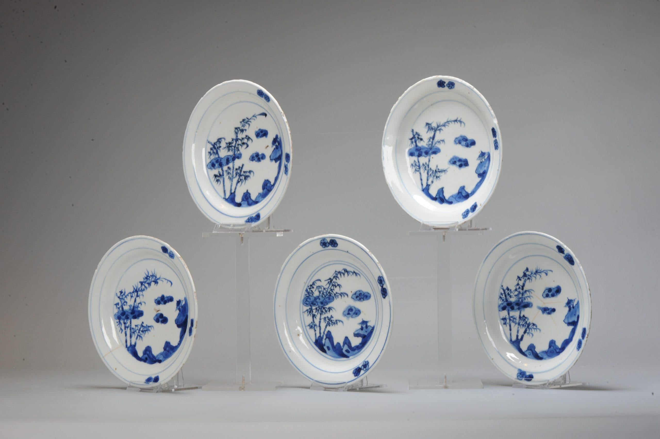 Set #5 Kosometsuke Antique Chinese 17c Ming Dynasty Plates China Porcelain For Sale 1