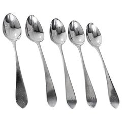 Set 5 Scottish Georgian Silver Celtic Point Spoons Edinburgh C.1800