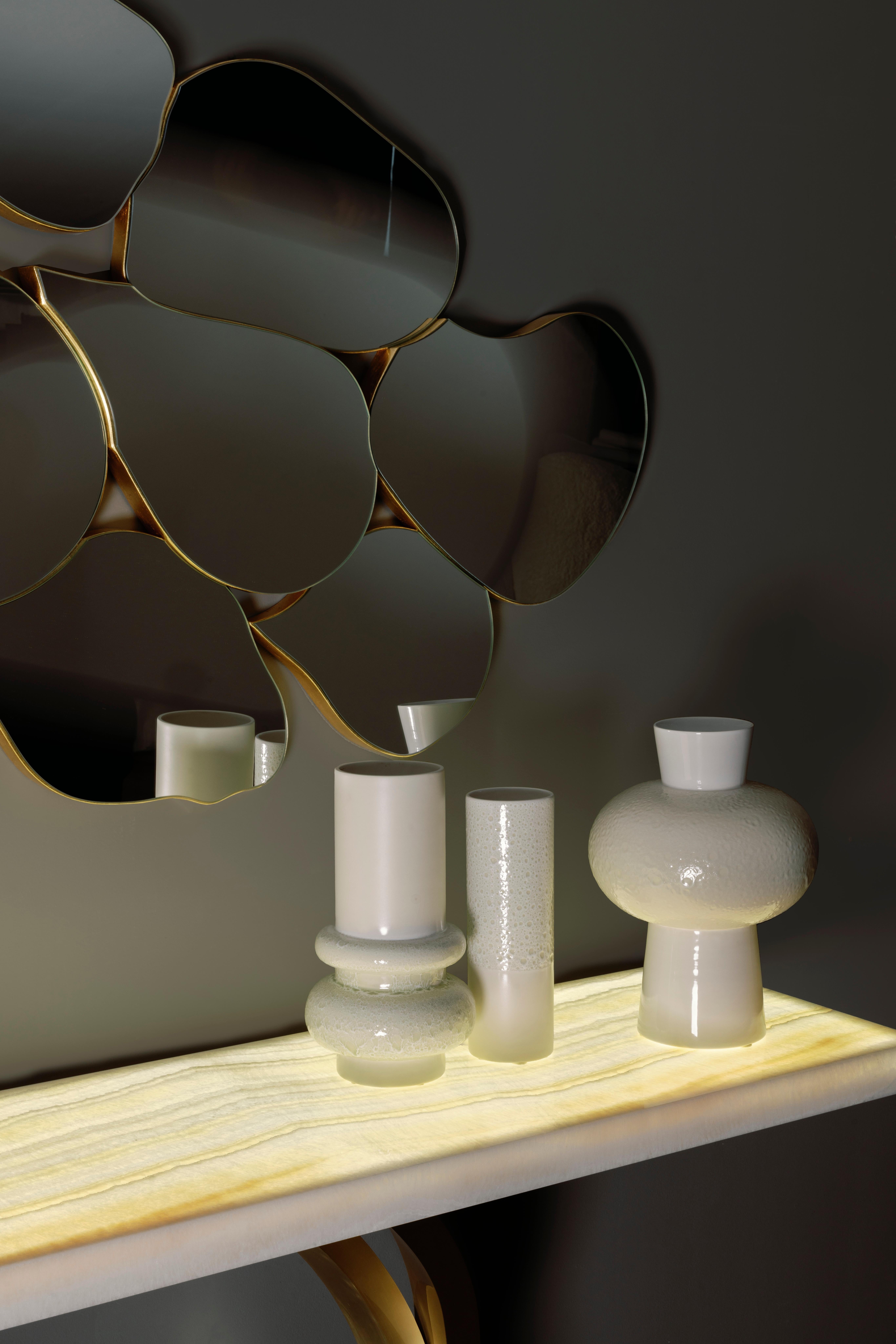 Moderno Set/5 vasi, Vasi in ceramica, bianco, fatti a mano in Portogallo da Lusitanus Home in vendita