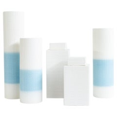 Set/5 vasi, Vasi in ceramica, bianco, fatti a mano in Portogallo da Lusitanus Home