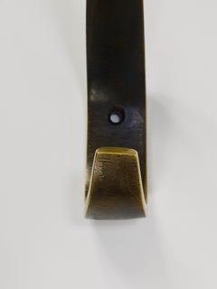 Satz 5 Werkstätte Hagenauer Patiniertes Messing Midcentury Wandgarderobenhaken, Österreich