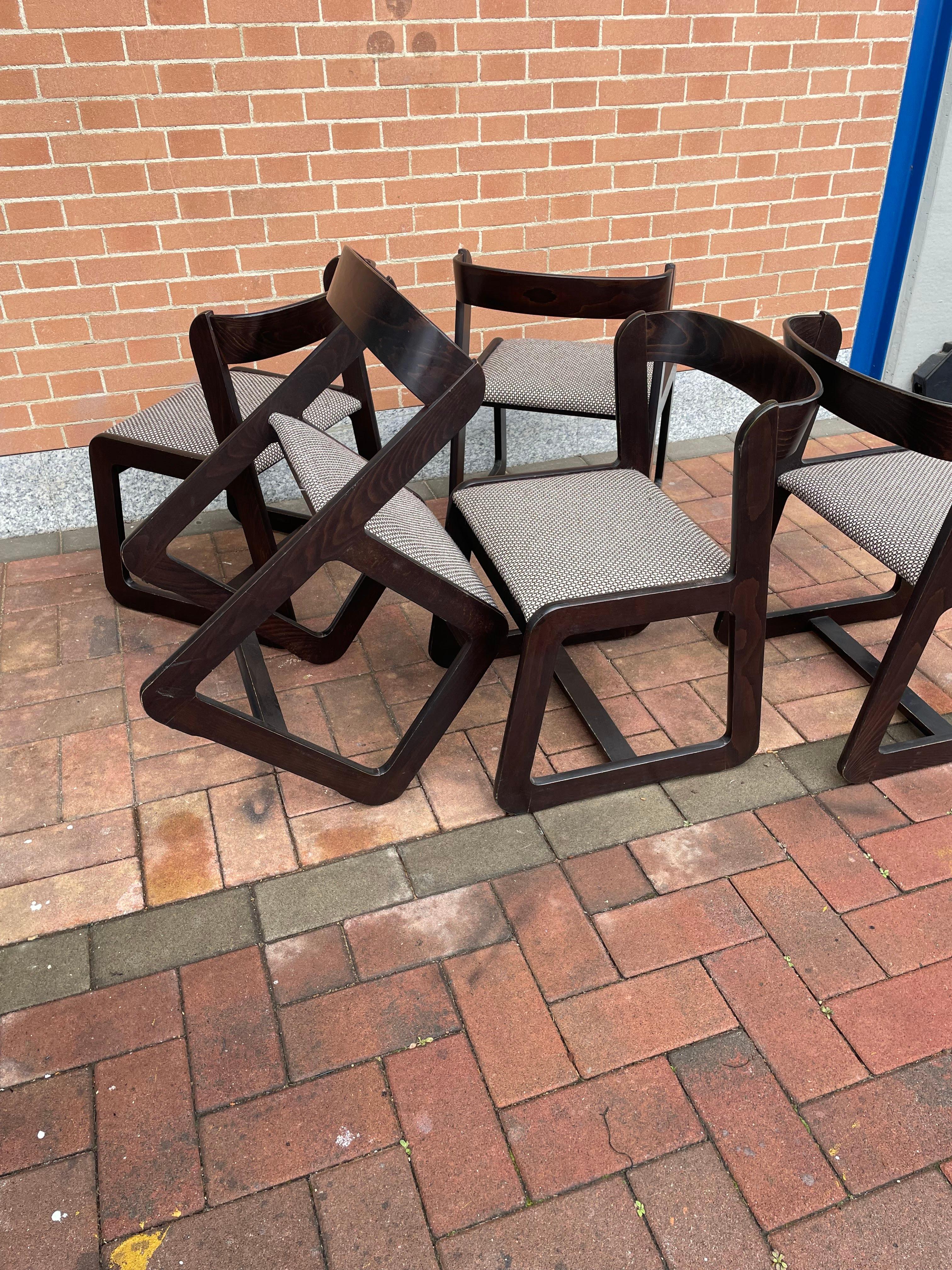 Set 5 Willy Rizzo Chairs for Mario Sabot, 1970s, Italy 8