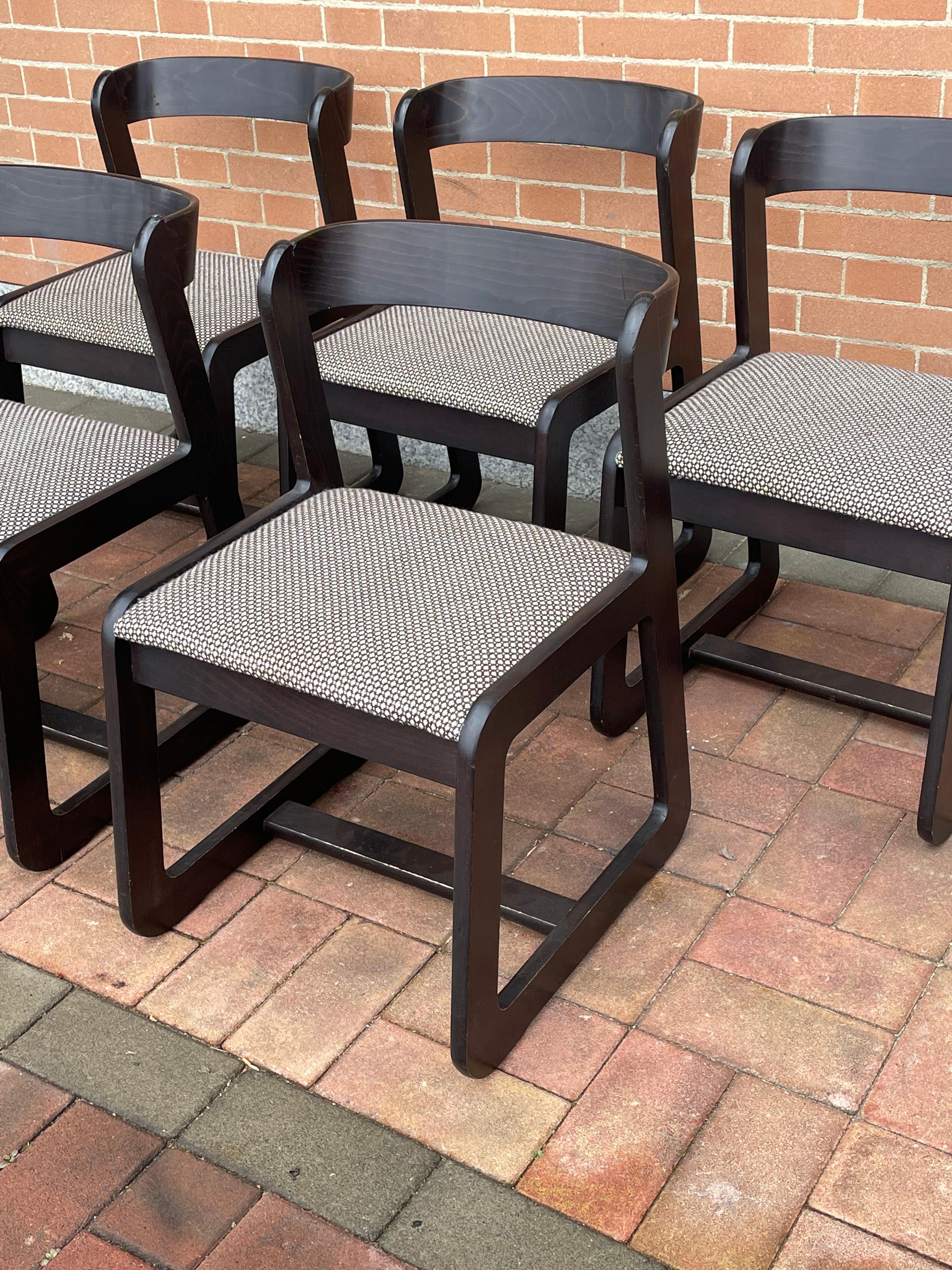 Italian Set 5 Willy Rizzo Chairs for Mario Sabot, 1970s, Italy