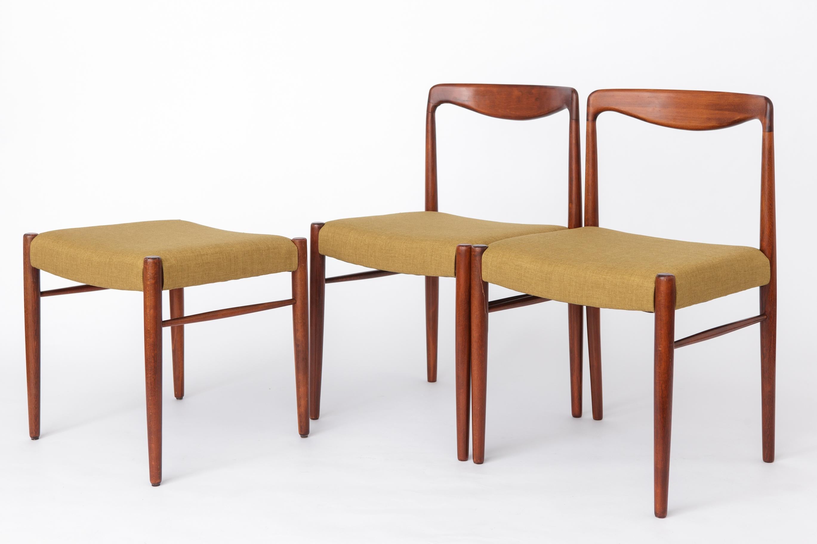 Set 5+1 Esszimmerstühle aus Teakholz, 1970er Jahre deutscher Lübke-Stil, vollständig restauriert im Angebot 1