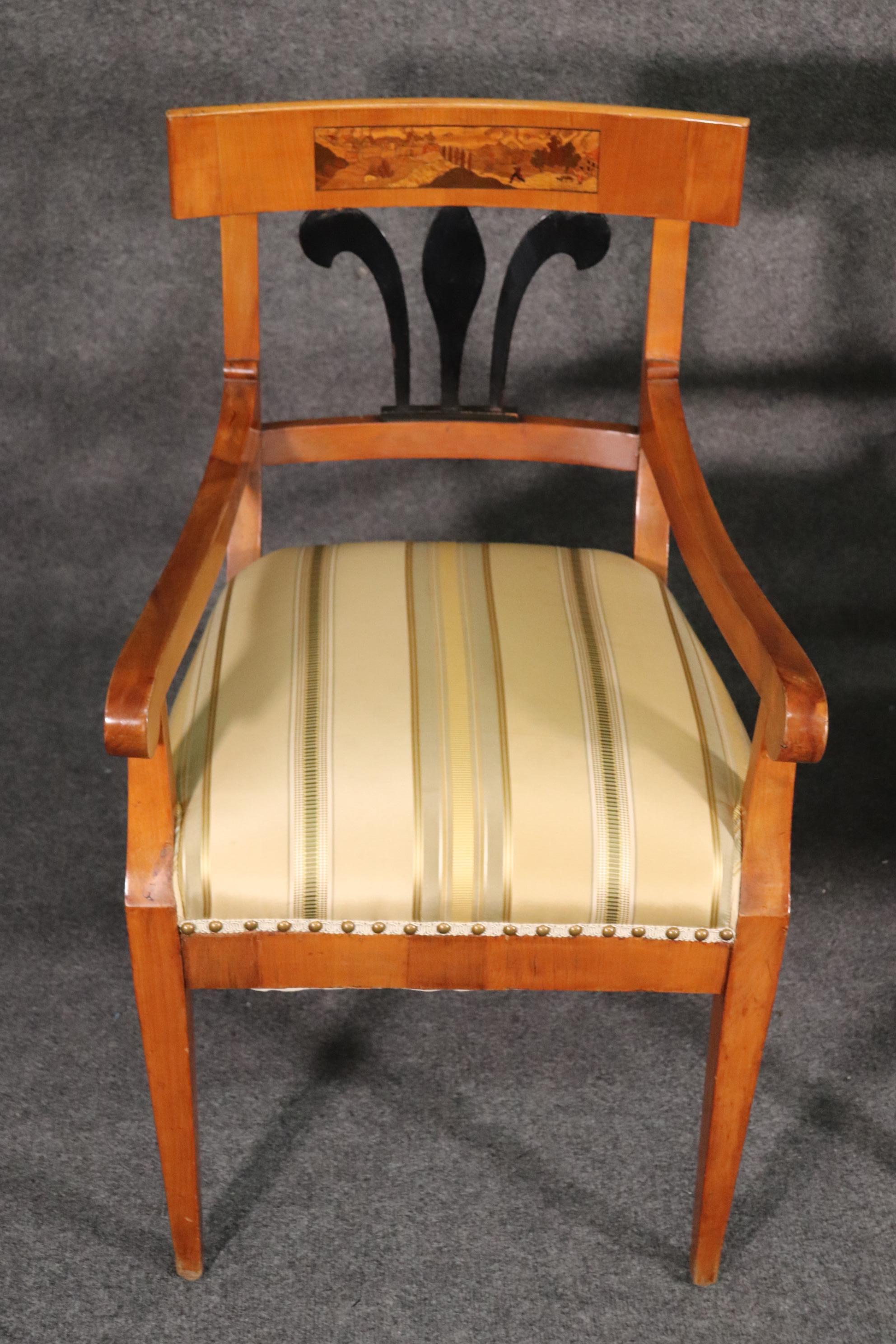 Set 6 Antique Biedermeier Birch and Ebonized Dining Chairs 15