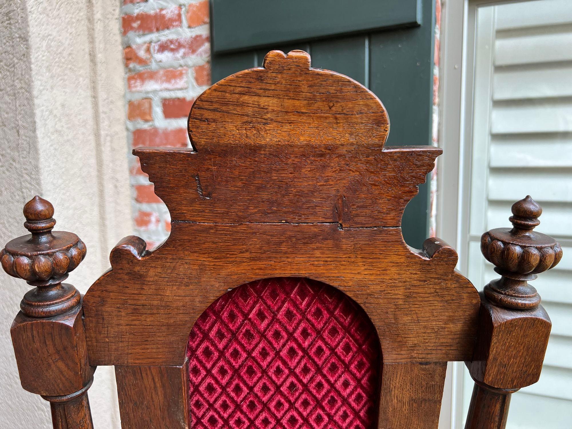 Set 6 Antique French Dining Chairs Renaissance Carved Oak Lion Baroque Louis XIV 12