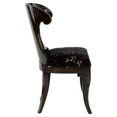 Six Charlap Hyman & Herrero Primavera Black Velvet  Klismos Dining Chairs