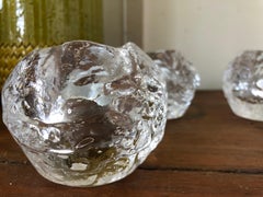 Set 6 Art Glass Snowball Votive Candleholders by Kosta Boda for Orrefors