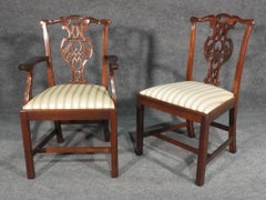 Set 6 Baker Furniture Charleston Collection Chippendale Mahogany Dining Chairs