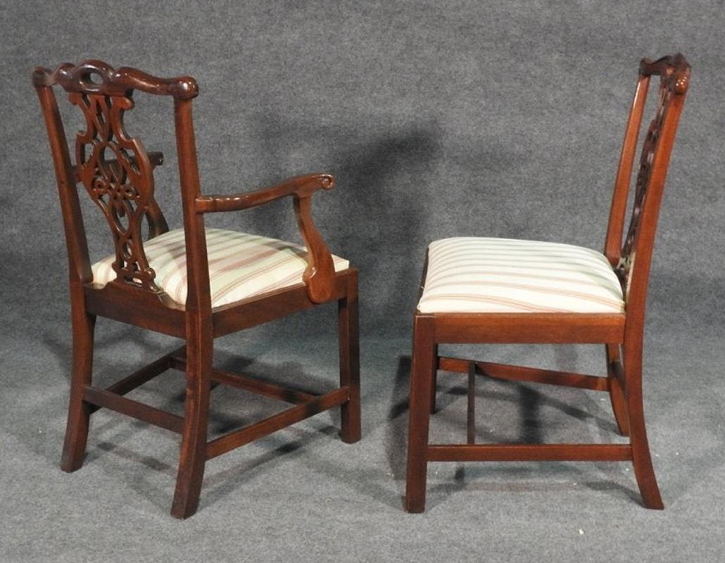 American Set 6 Baker Furniture Charleston Collection Chippendale Mahogany Dining Chairs