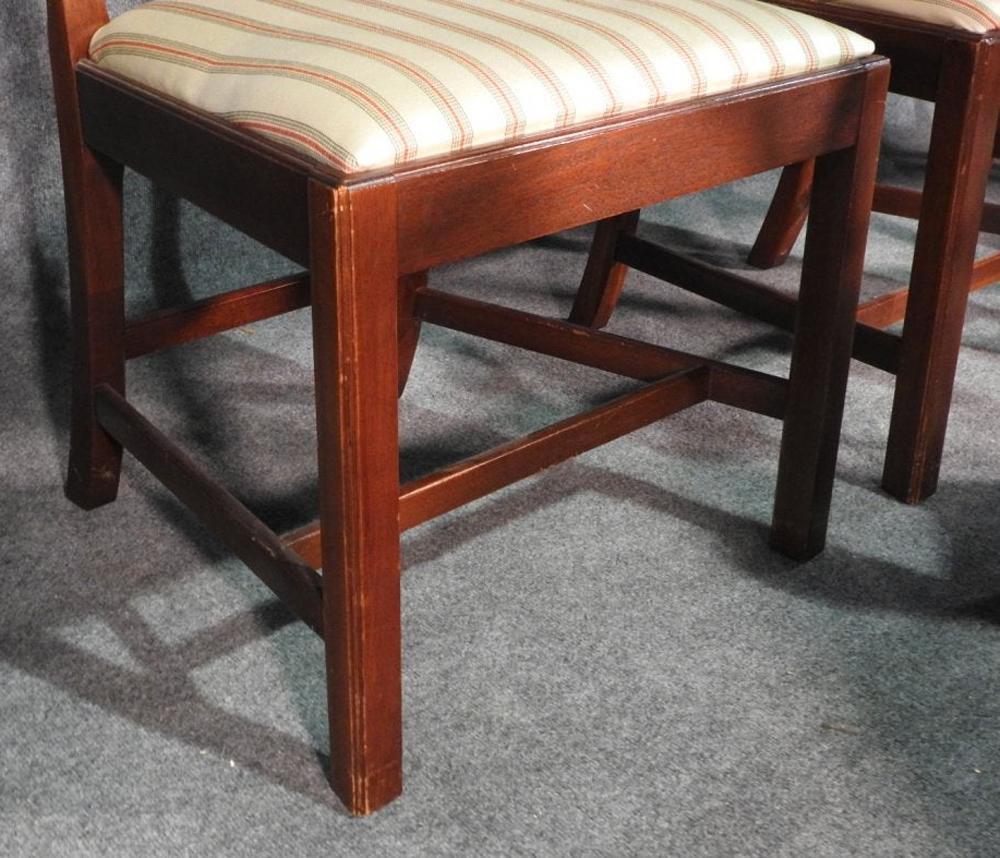 Set 6 Baker Furniture Charleston Collection Chippendale Mahogany Dining Chairs In Good Condition In Swedesboro, NJ