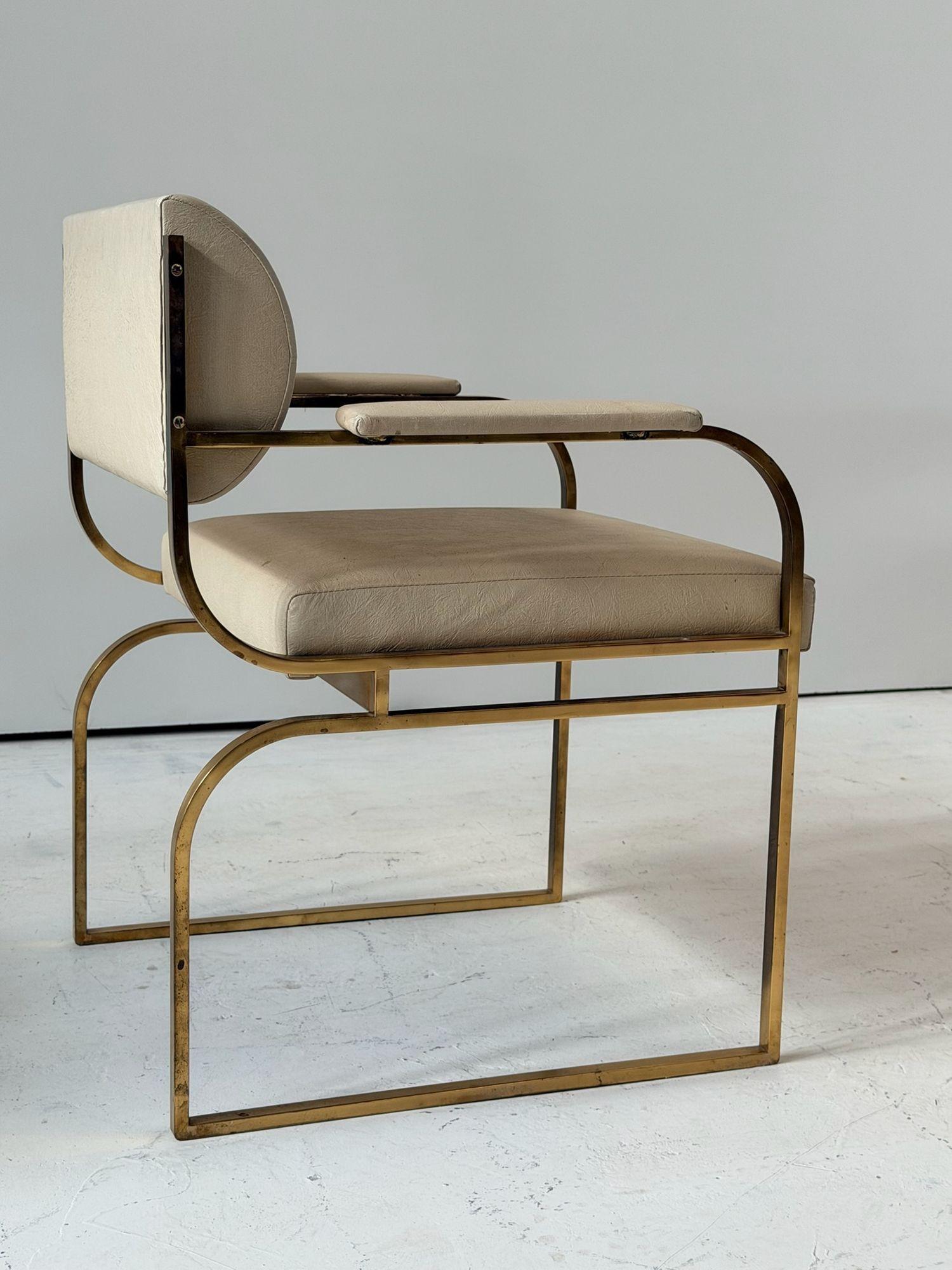 Set 6 sedie da pranzo in ottone, 1980 in vendita 6