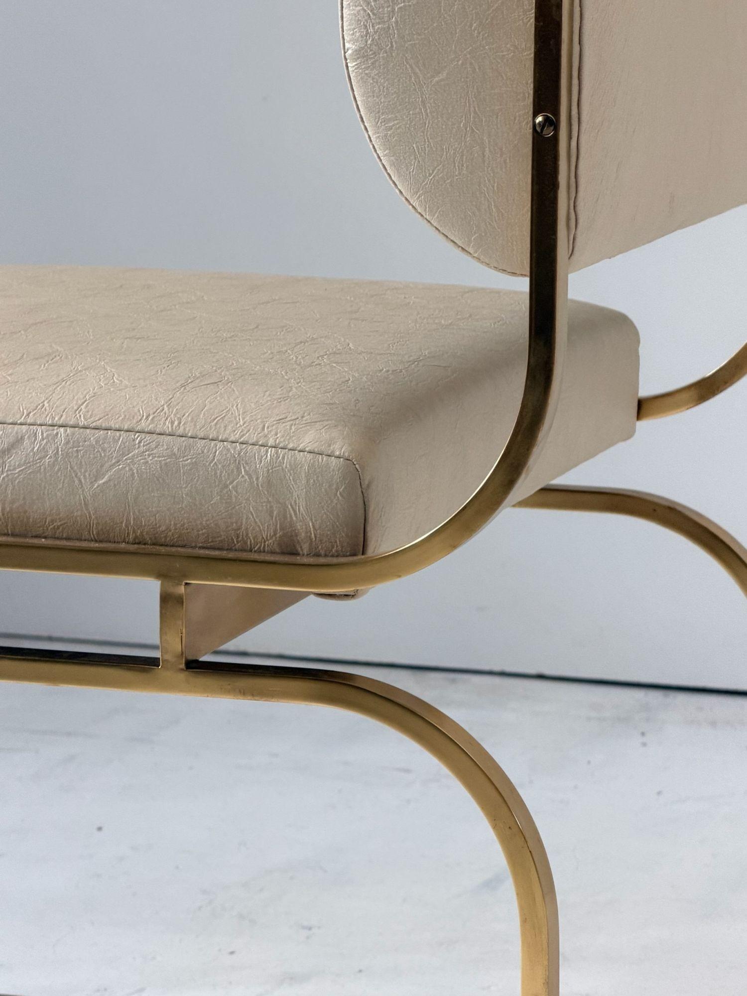 Set 6 sedie da pranzo in ottone, 1980 in vendita 9