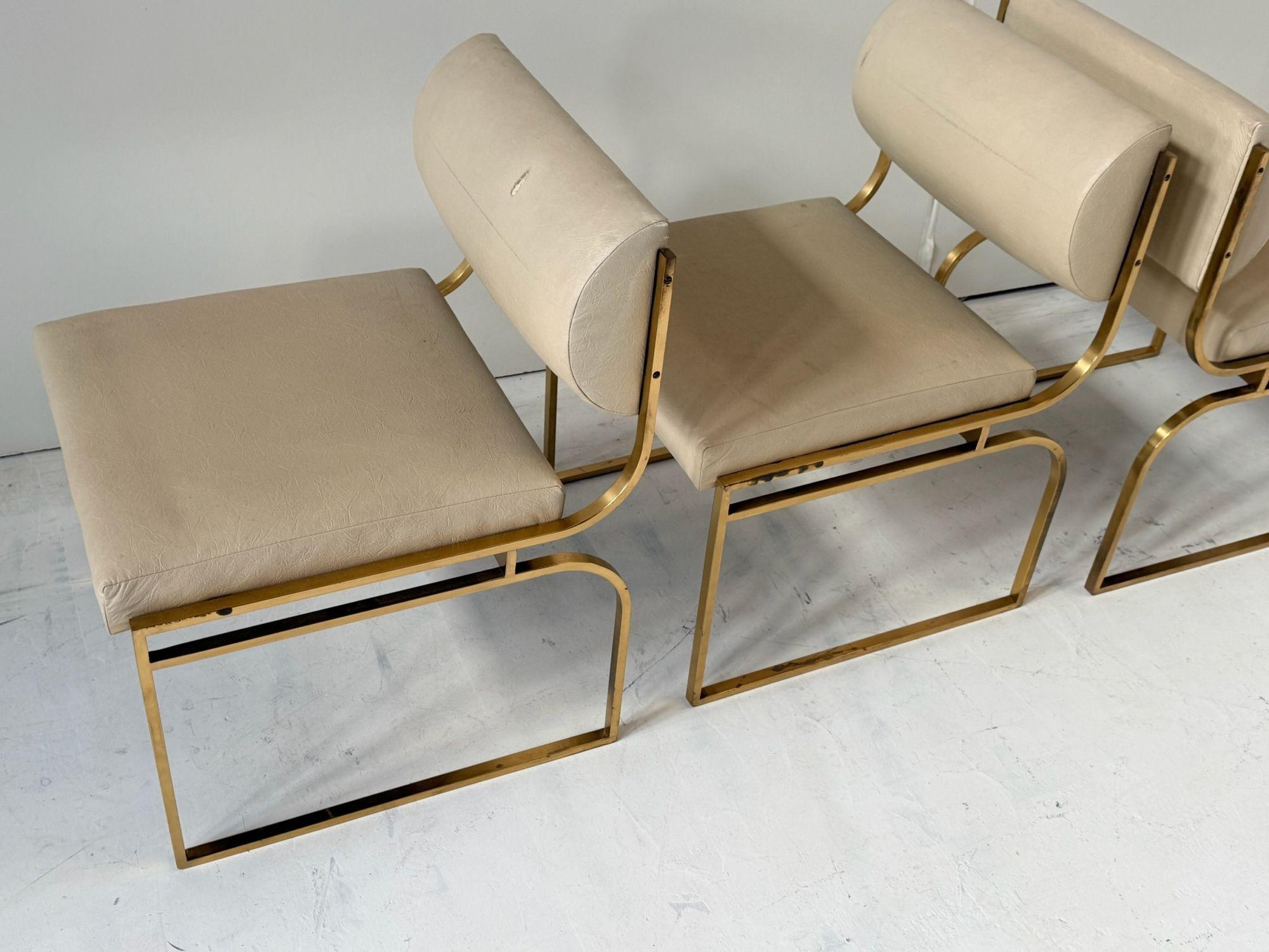 Set 6 sedie da pranzo in ottone, 1980 in vendita 2