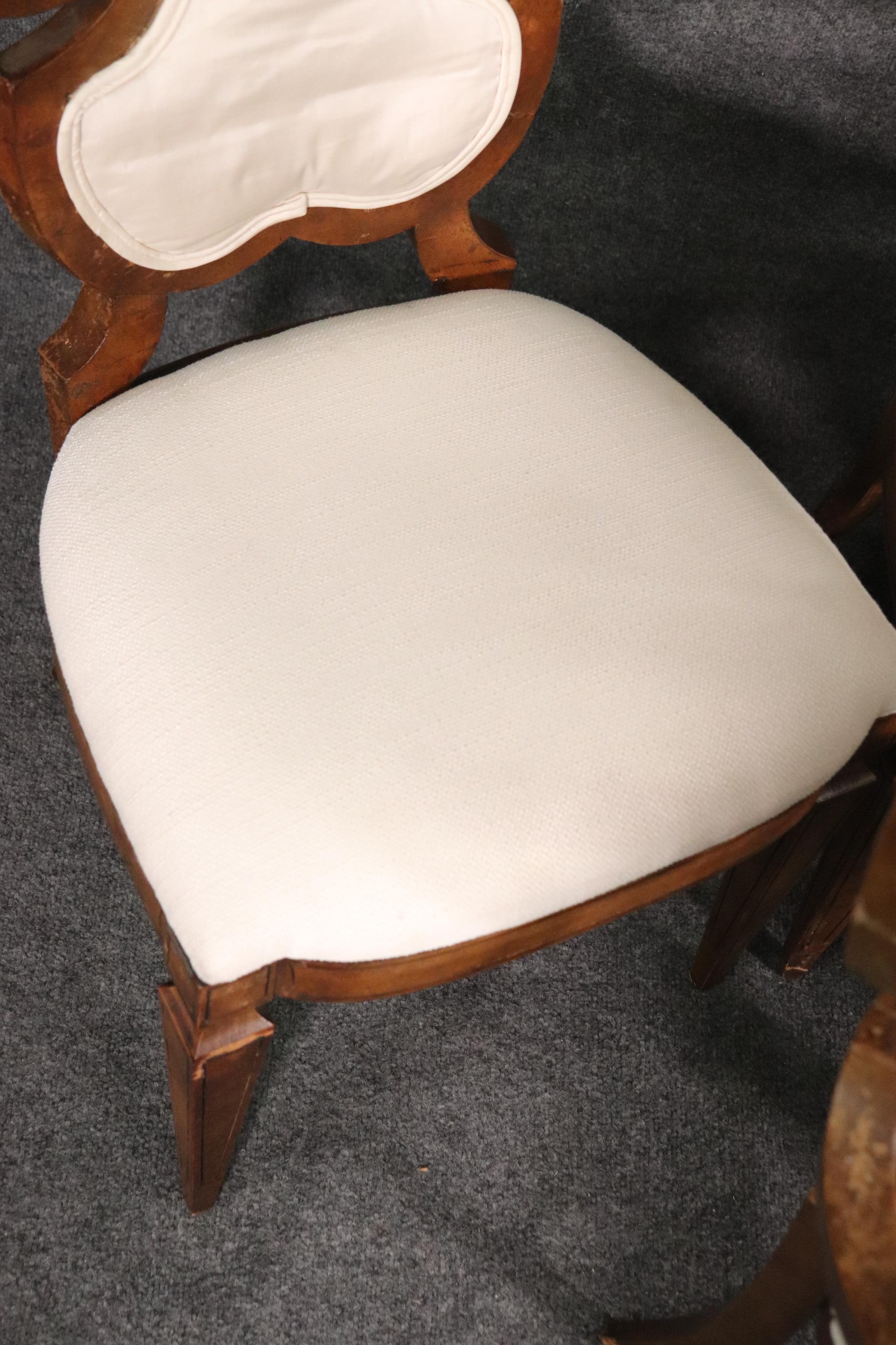 Set 6 Mastercraft Burled Walnut Biedermeier Style Dining Chairs, Circa 1960s 8