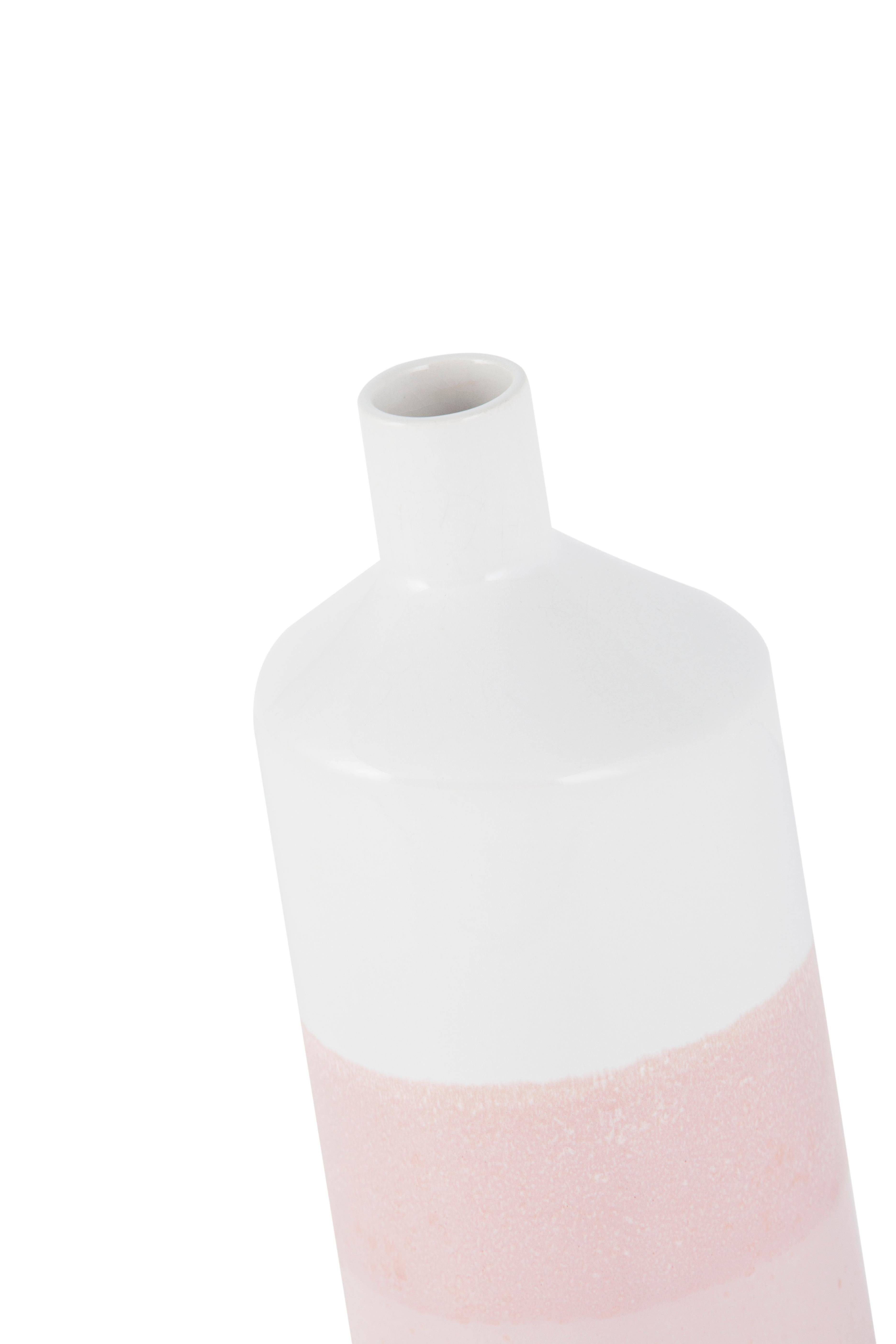 Set di 6 vasi in ceramica, bianchi e rosa, fatti a mano in Portogallo da Lusitanus Home in vendita 3