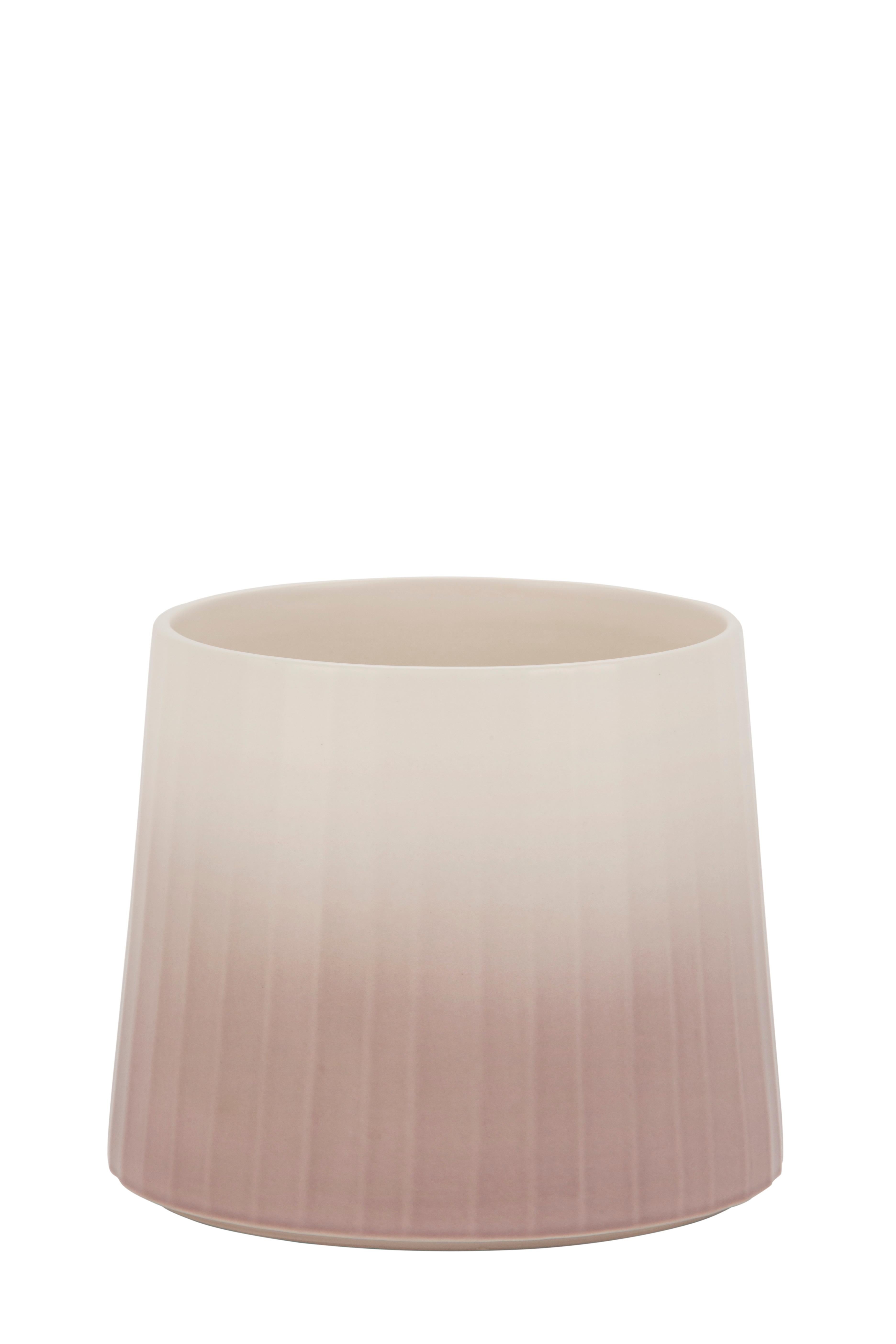 Modern Set/6 Ceramic Pots & Vases, White & Pink, Handmade in Portugal by Lusitanus Home For Sale