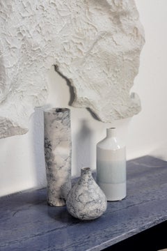 Set/6 Jarrones de Cerámica, Blanco y Azul, Hecho a Mano en Portugal por Lusitanus Home