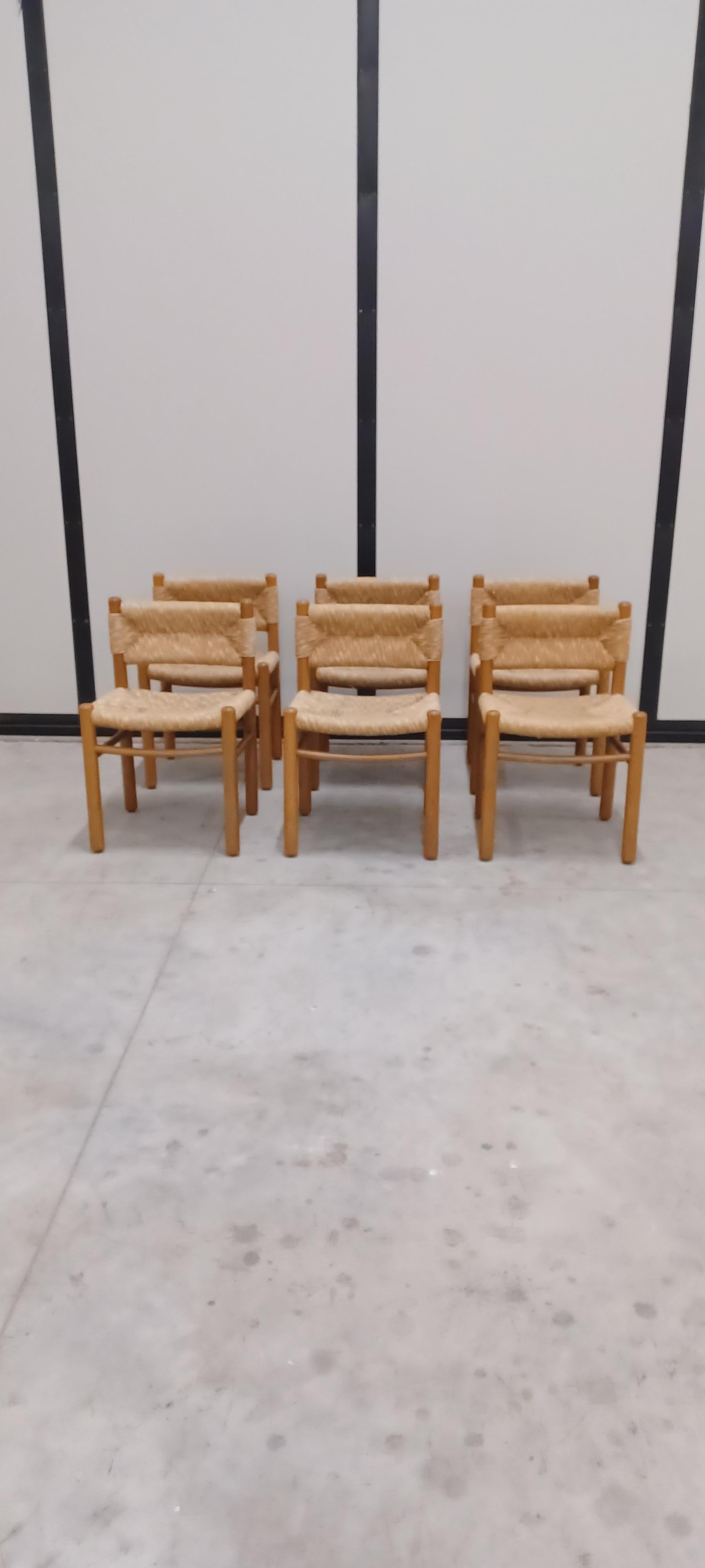 set 6 chairs Dordogne Charlotte Perriand 1