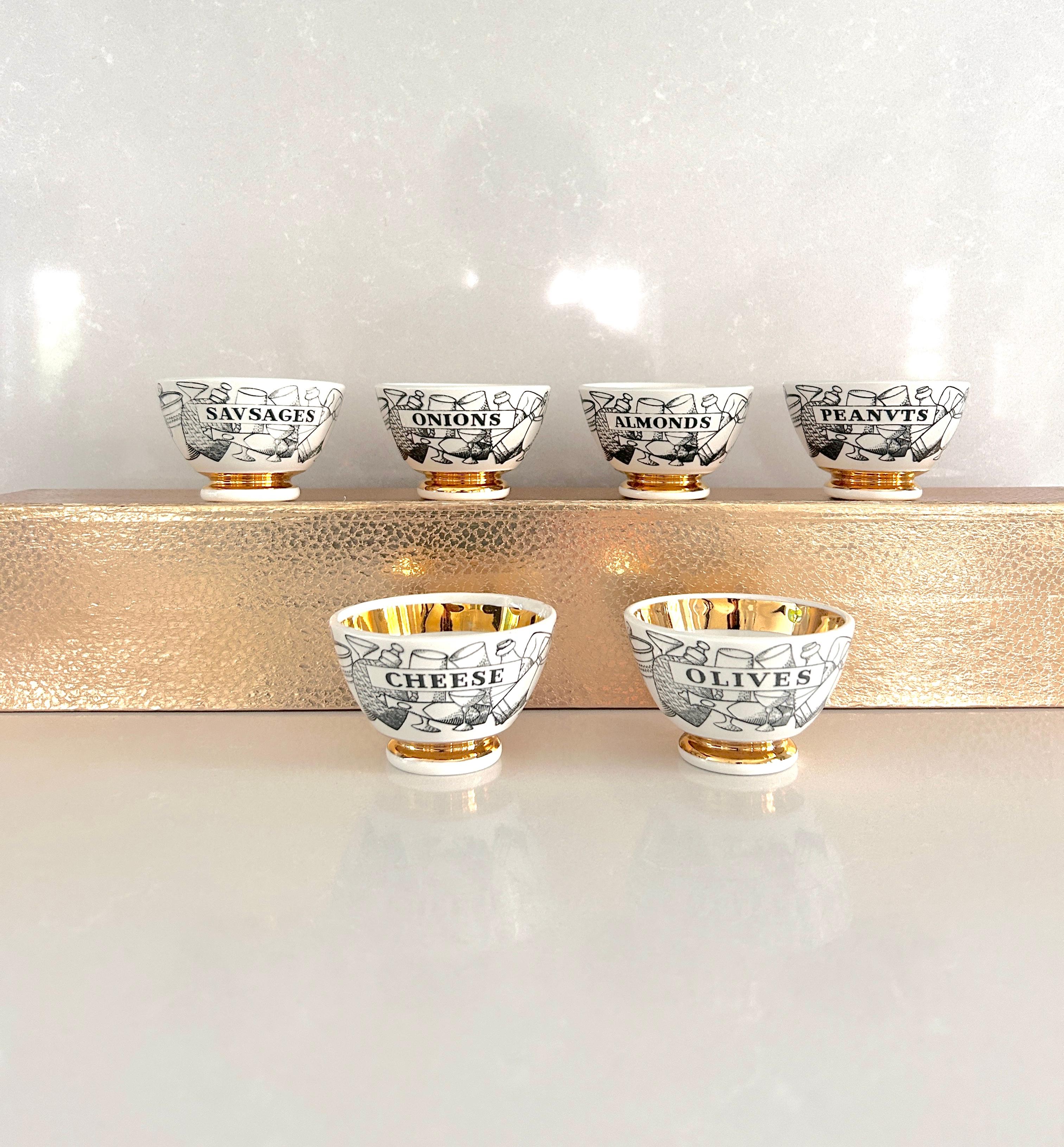 Set 6 ciotoline Appetizers, Piero Fornasetti, Fornasetti Milano anni '70 4