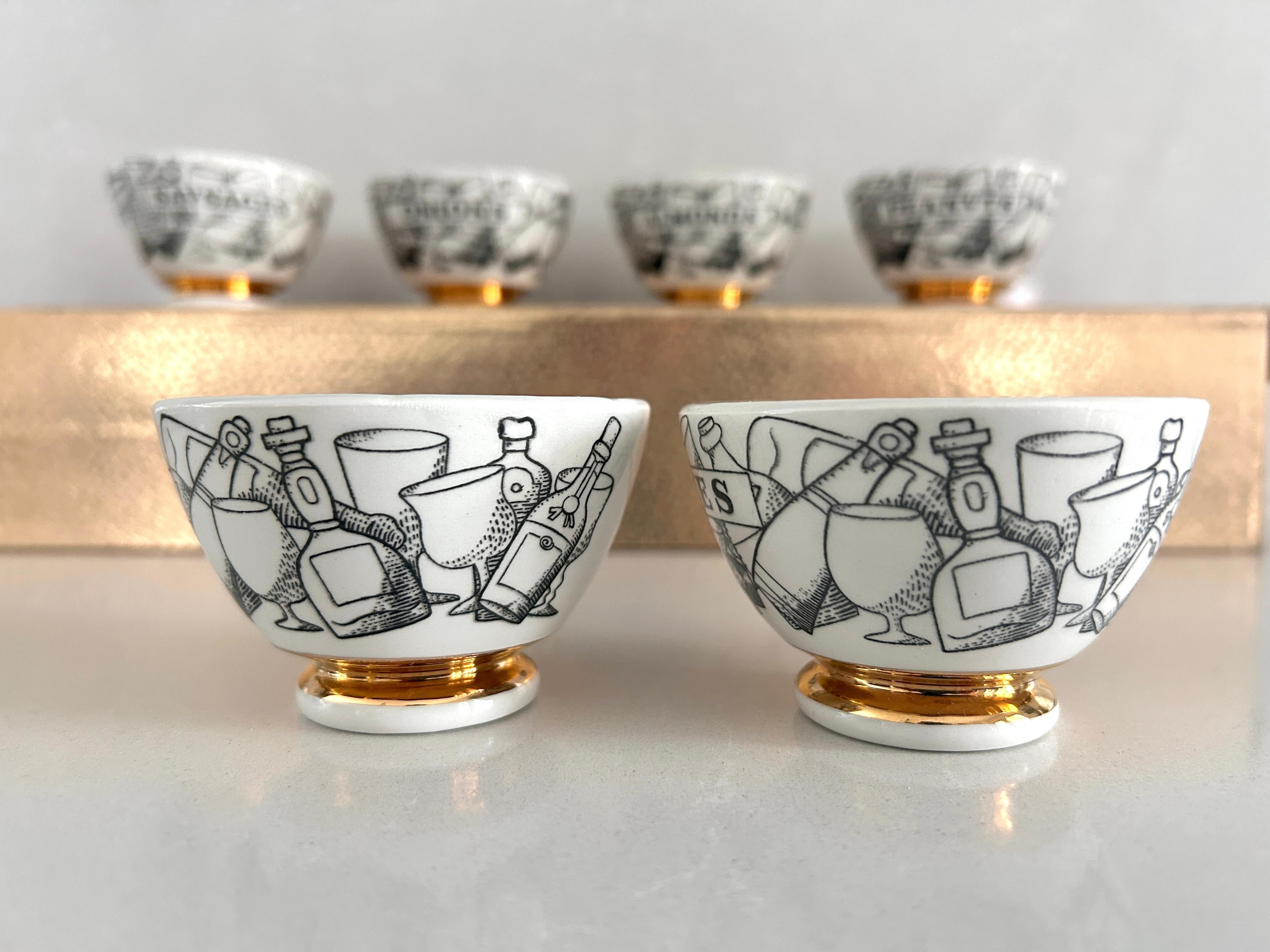 Set 6 ciotoline Appetizers, Piero Fornasetti, Fornasetti Milano anni '70 6
