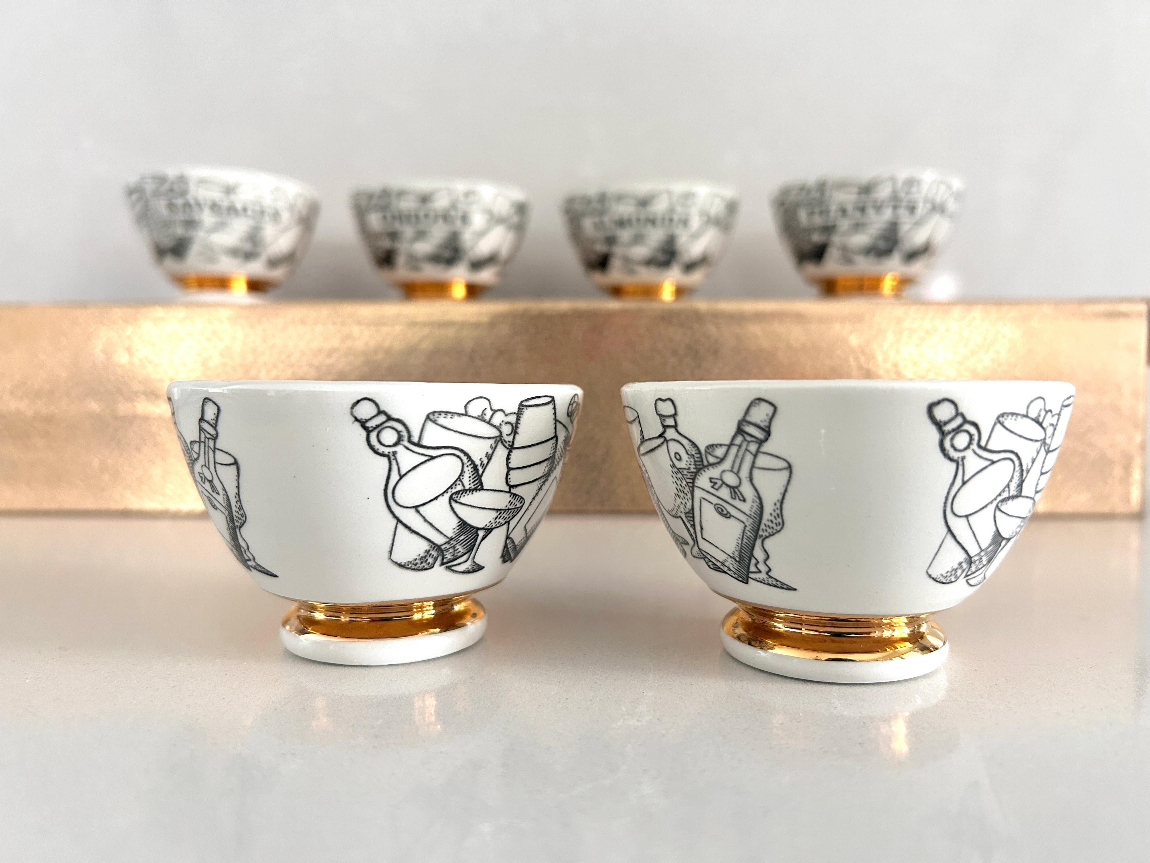 Set 6 ciotoline Appetizers, Piero Fornasetti, Fornasetti Milano anni '70 For Sale 7