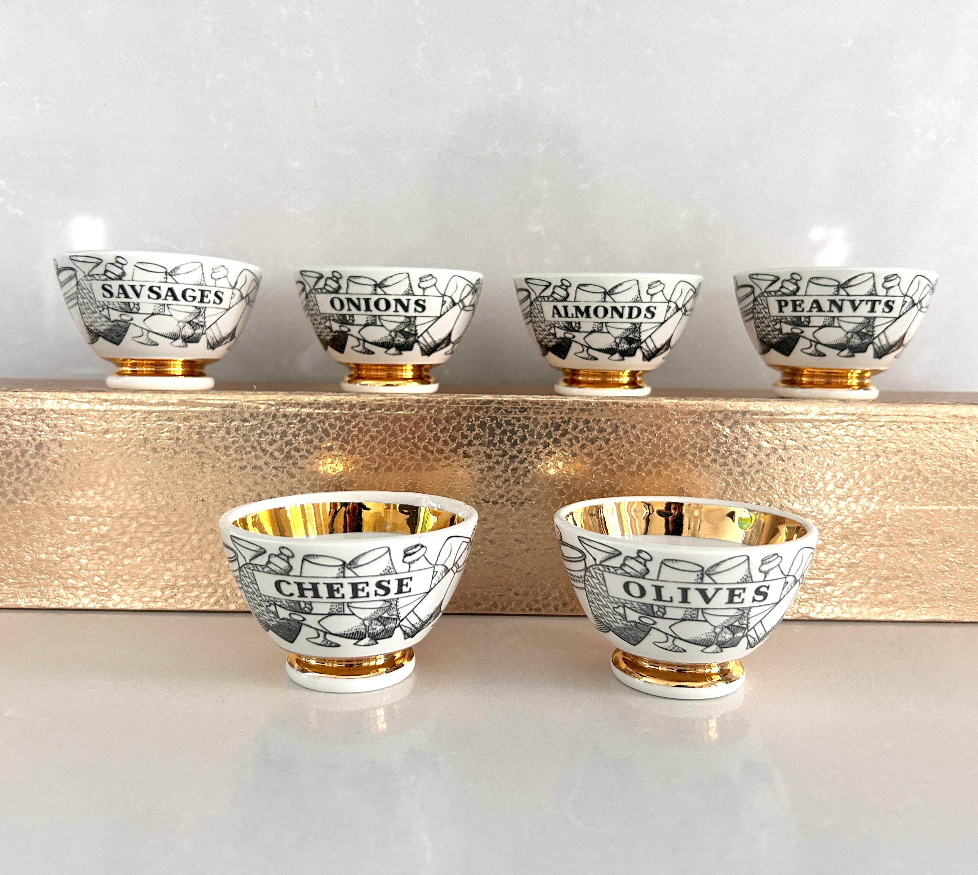 Set 6 ciotoline Appetizers, Piero Fornasetti, Fornasetti Milano anni '70 For Sale 2