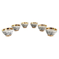 Set of 6 small bowls Appetizers, Piero Fornasetti, Fornasetti Milan 1970s