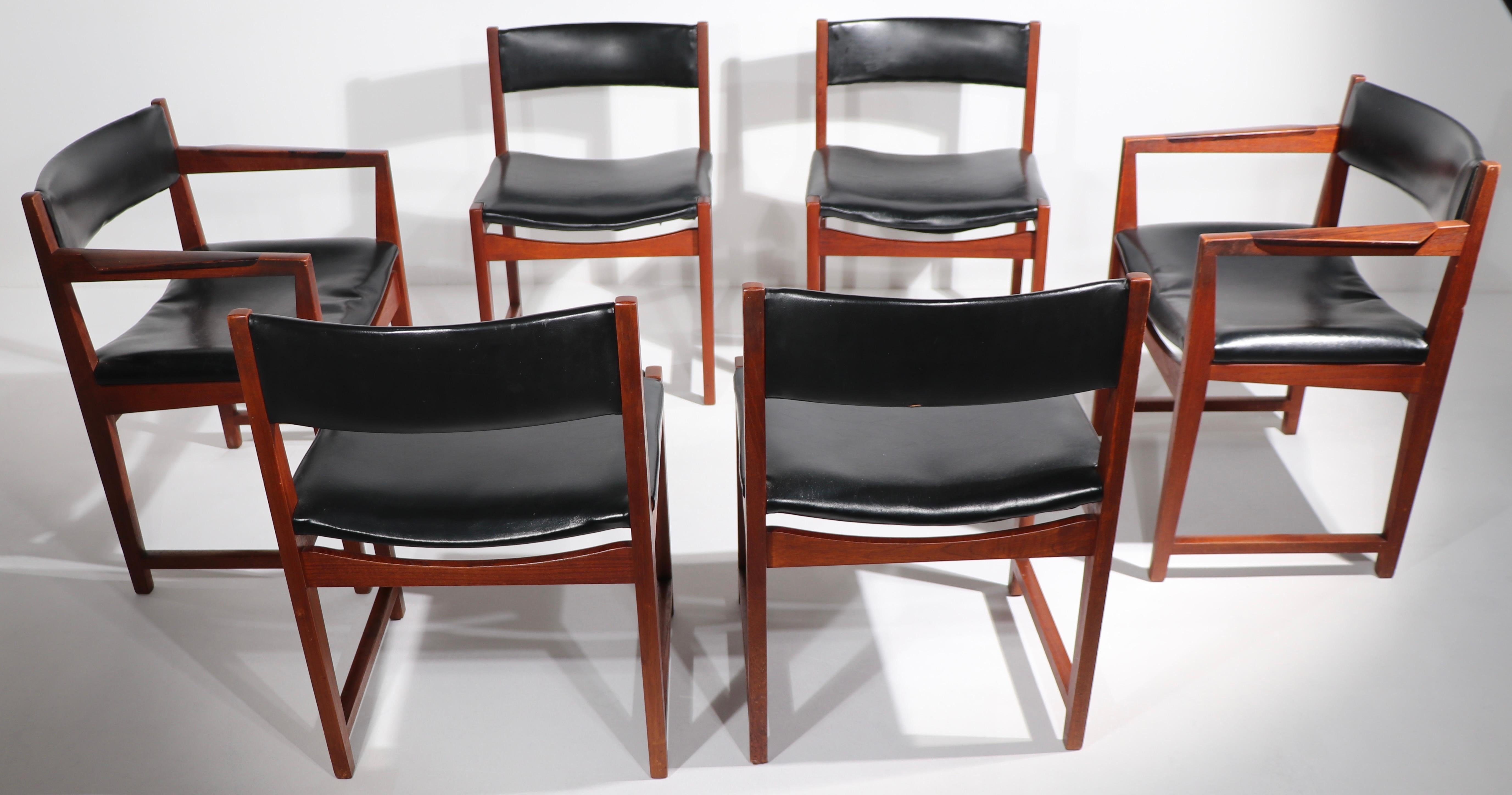 Ensemble de 6 chaises de salle à manger danoises par Peter Hvidt et Orla Molgaard pour Soborg Mobelfabrik en vente 6