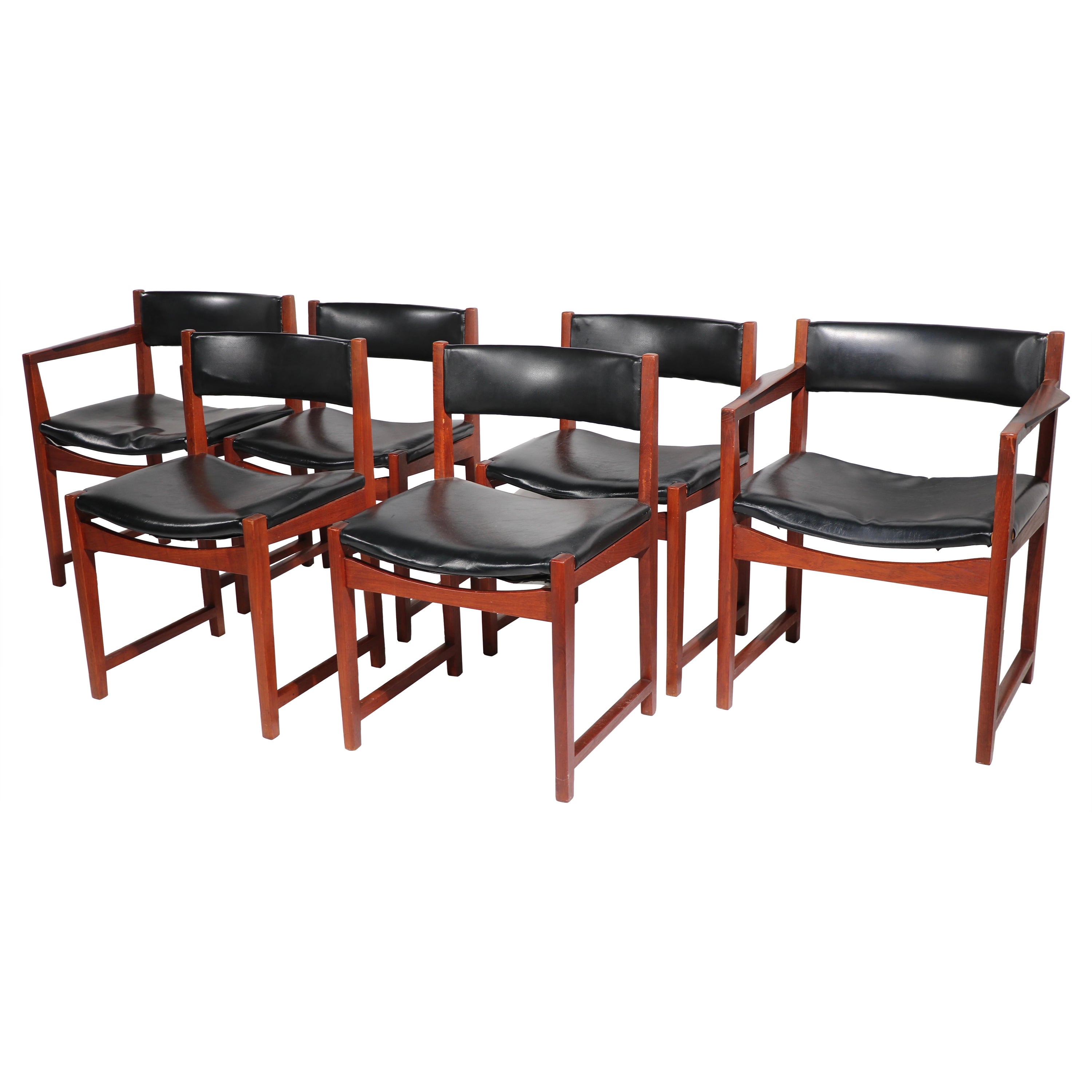 Juego de 6 sillas de comedor danesas de Peter Hvidt y Orla Molgaard para Soborg Mobelfabrik en venta
