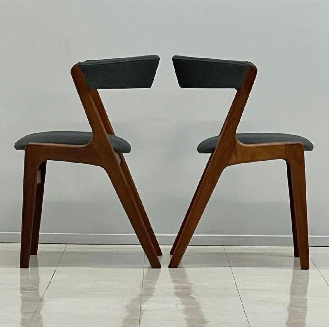 Scandinavian Modern Set 6 Danish Modern Dining Chairs by Kai Kristiansen Model T21