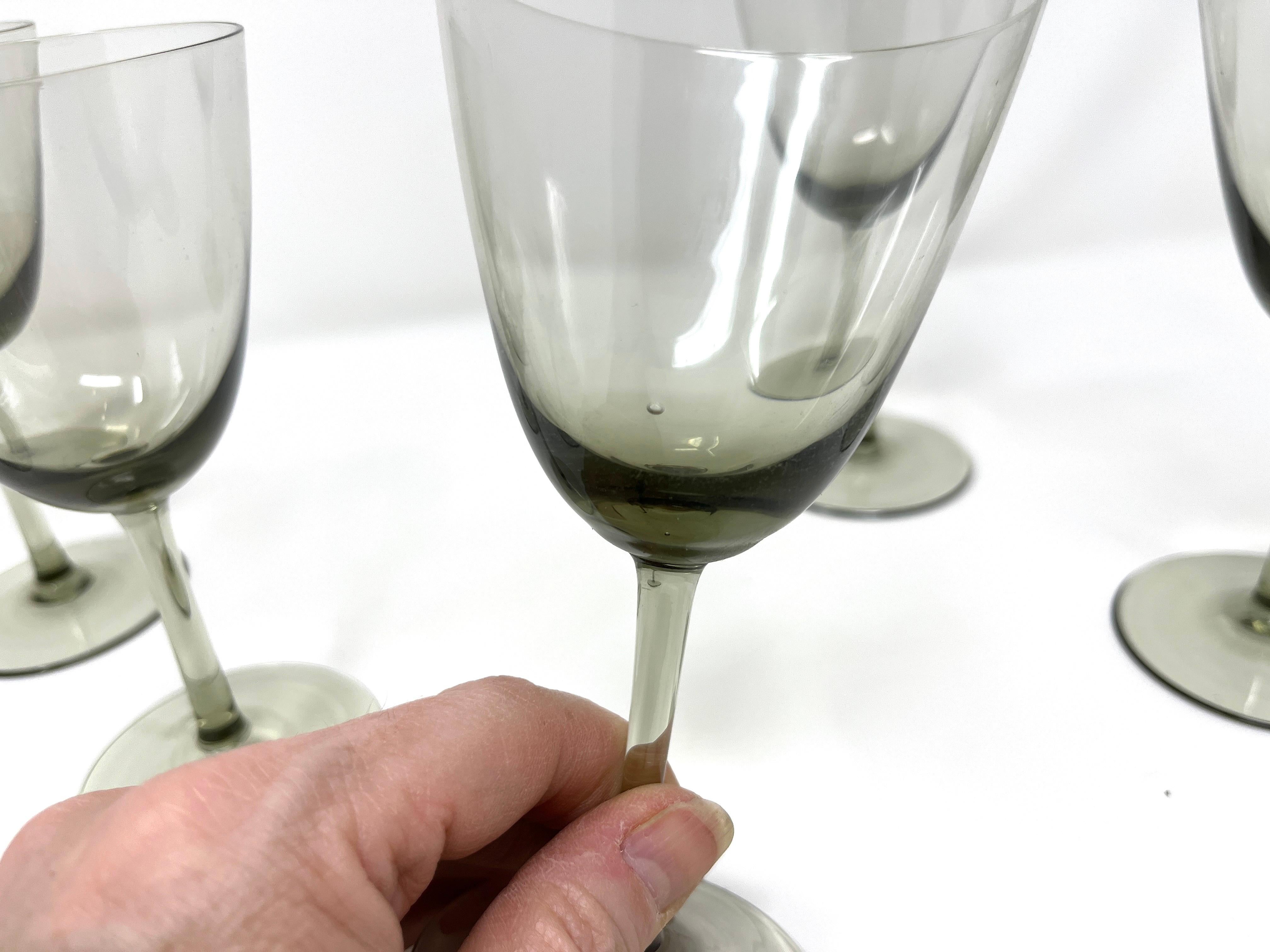 Set 6 verres à apéritif soufflés à la bouche The Moderns Gray, MCM 1960s Denmark Art Glass en vente 1
