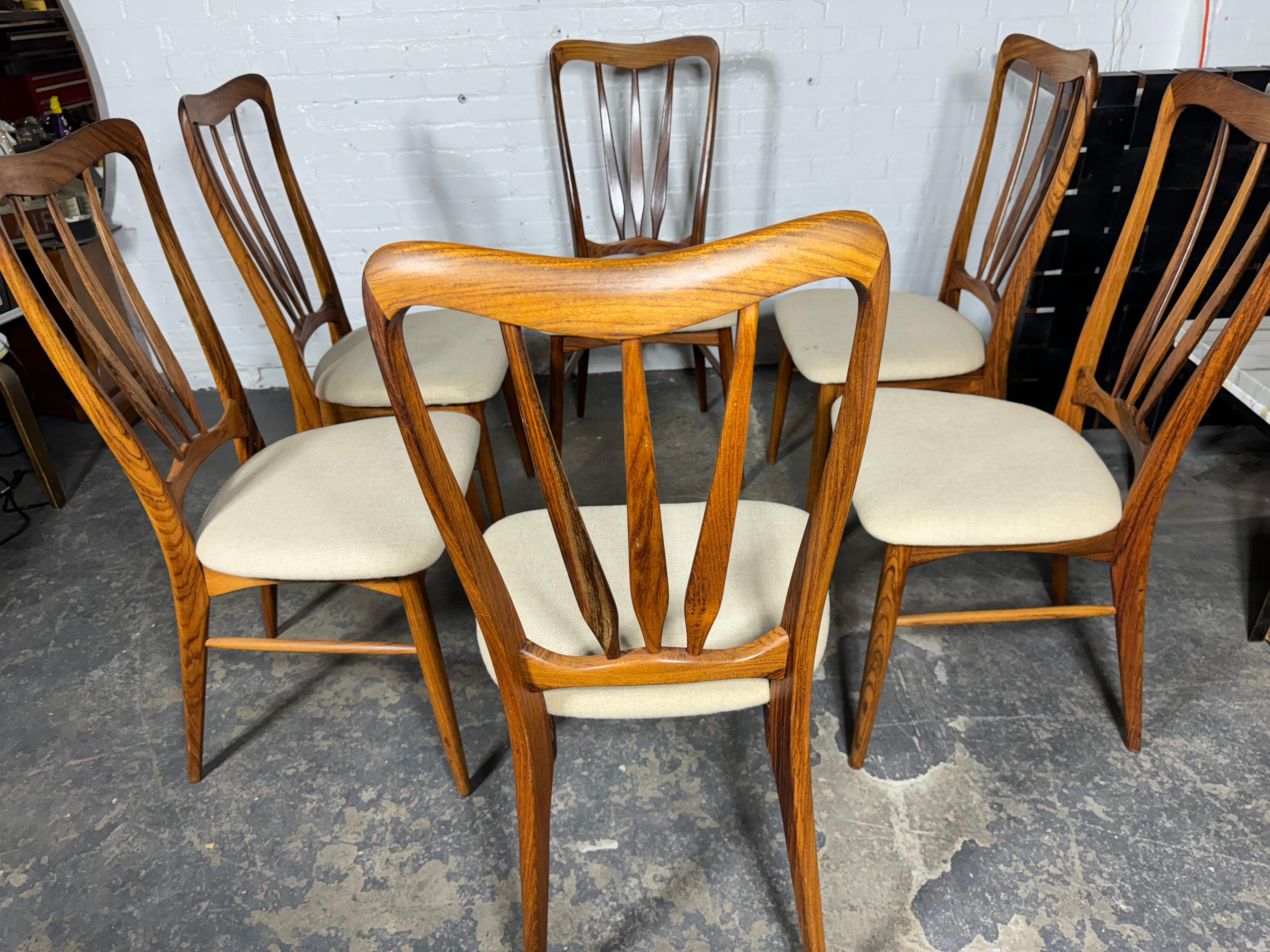 set 6 Danish Modern Rosewood 