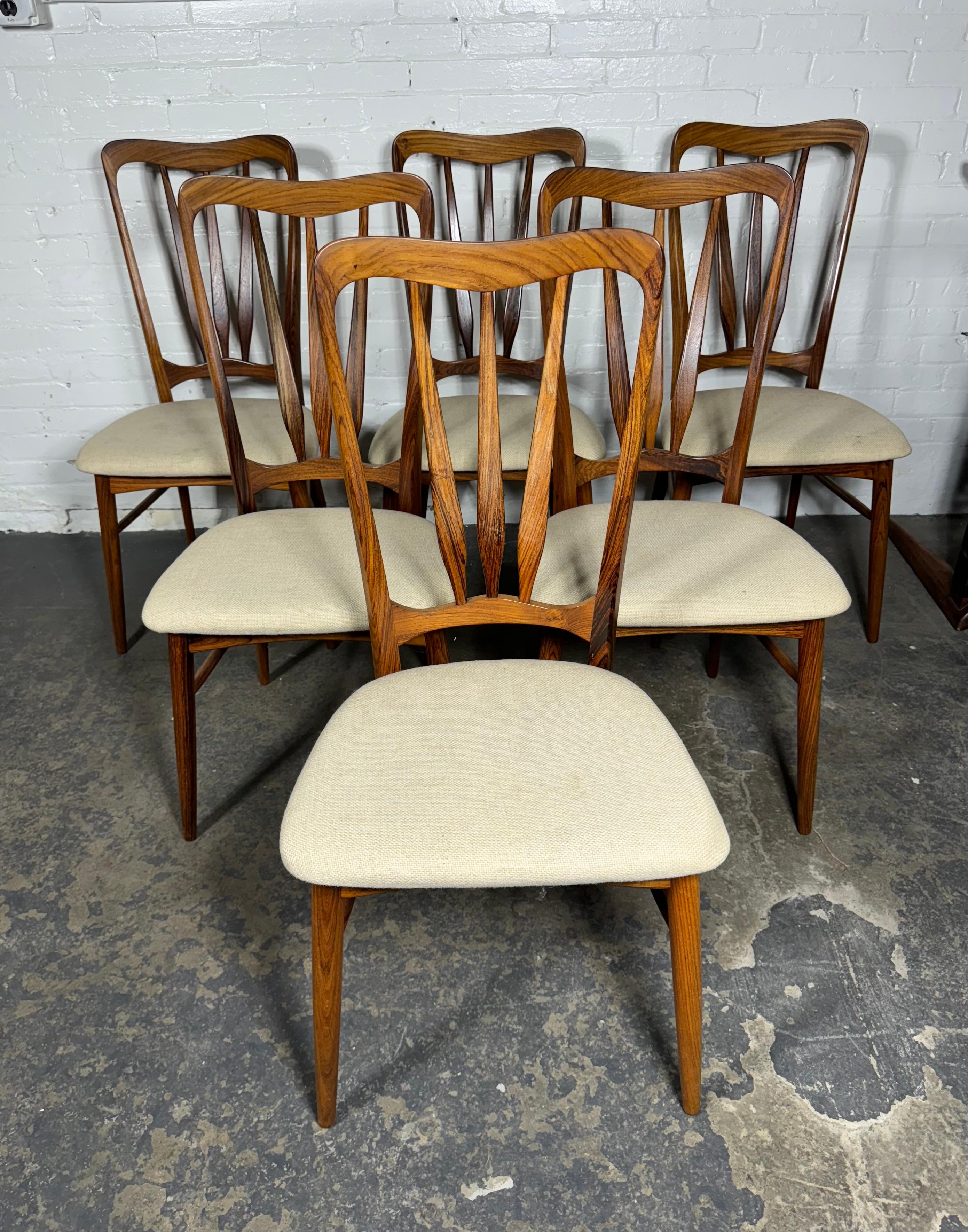 set 6 Danish Modern Rosewood 