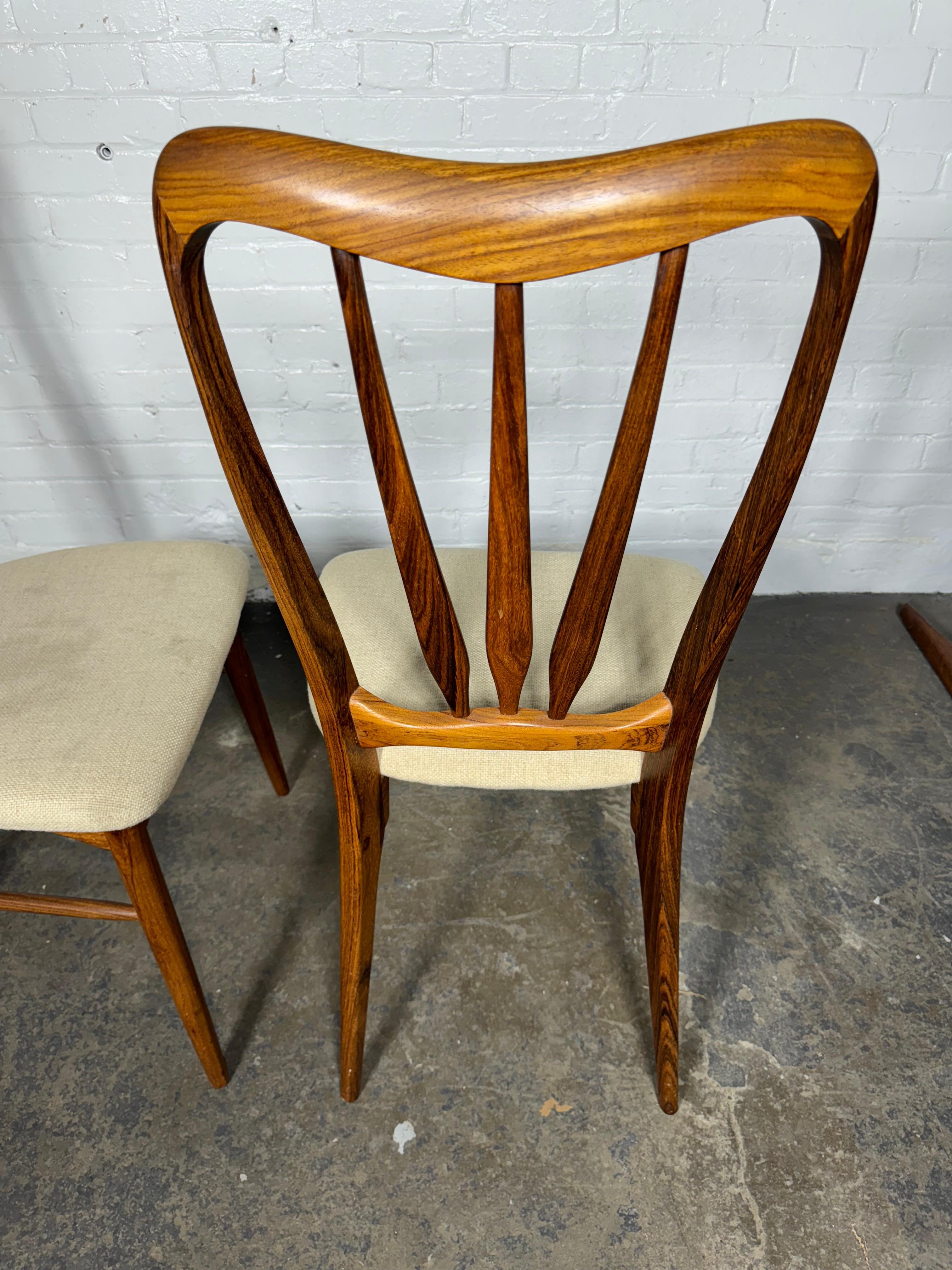 set 6 Danish Modern Rosewood 