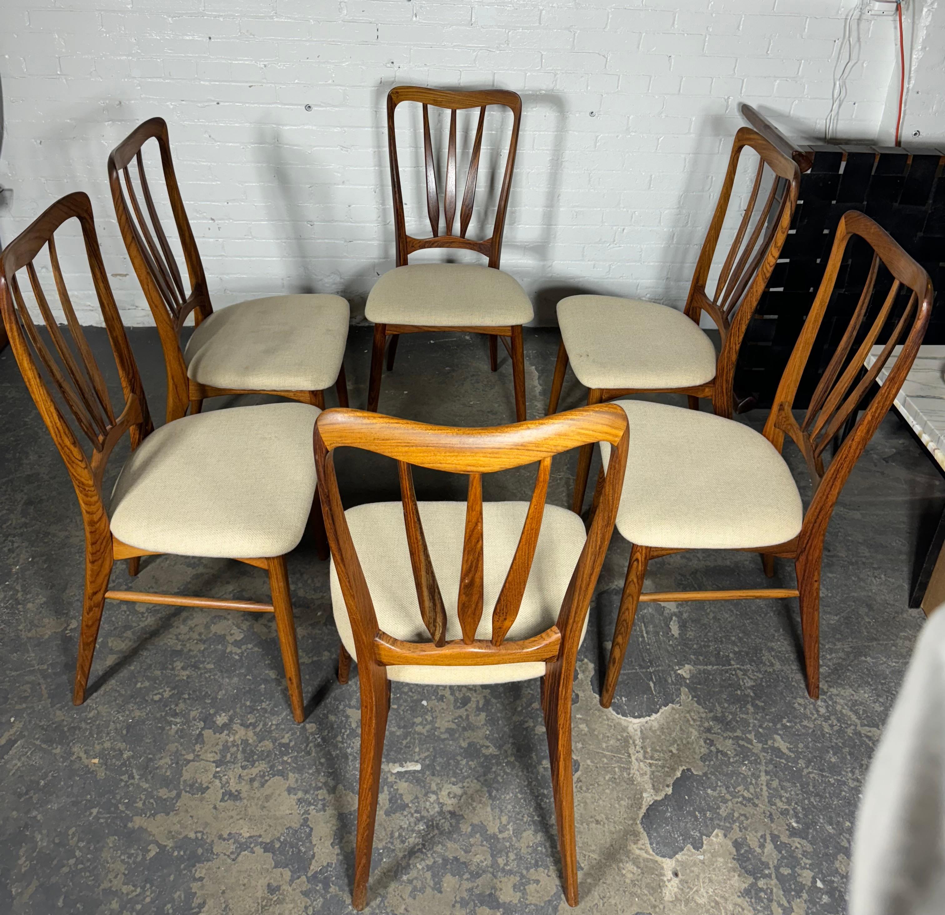 set 6 Danish Modern Rosewood 