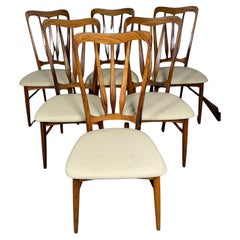 juego de 6 sillas de comedor danesas modernas de palisandro "Ingrid" de Niels Koefoed
