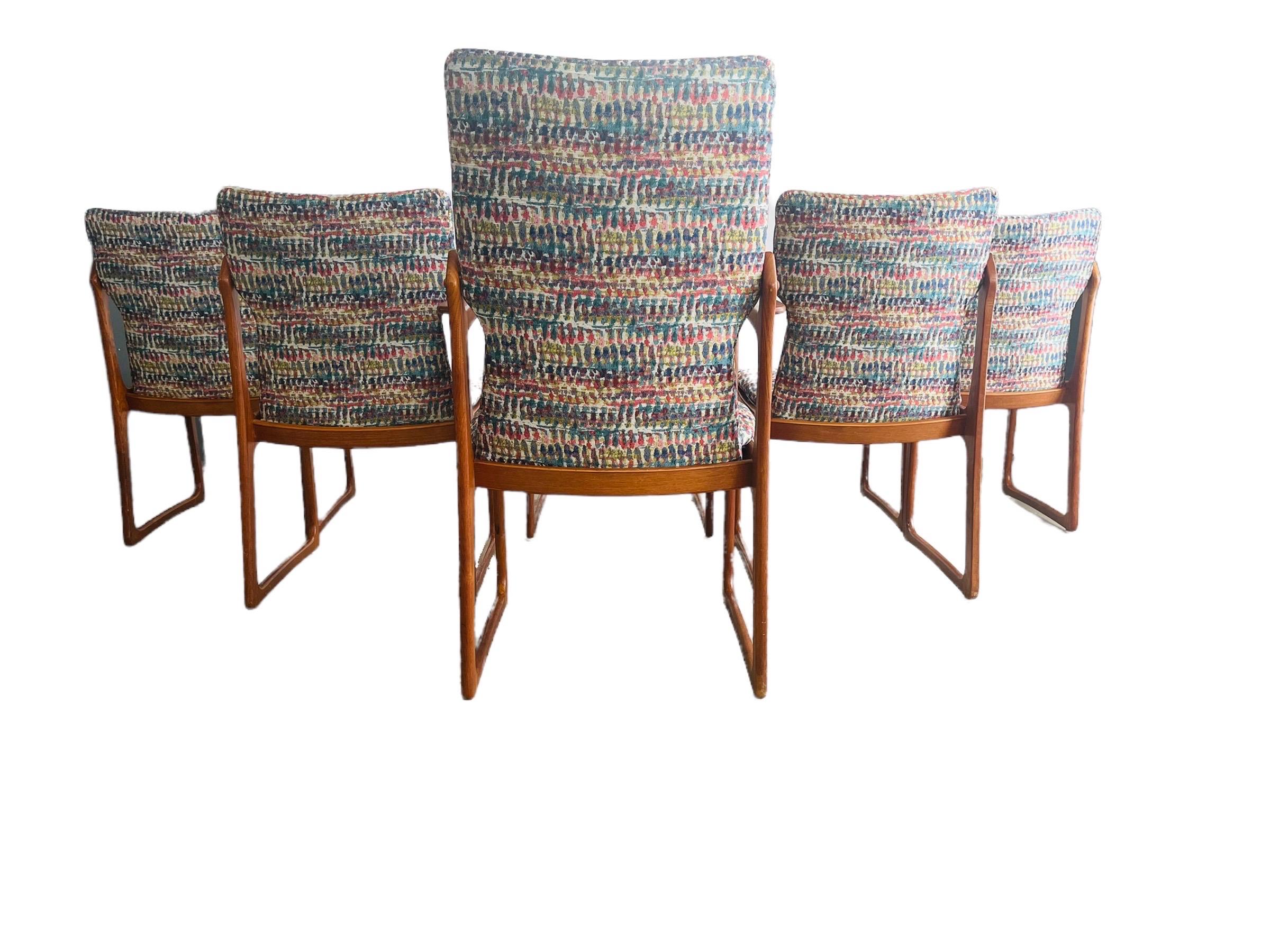 20th Century Set 6 Danish Modern Teak Dining Chairs by Vamdrup Stolefabrik