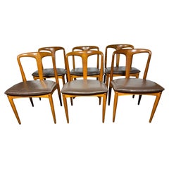 Set 6 Danish teak/leather dining chairs Johannes Andersen for Uldum Mobelfabrik