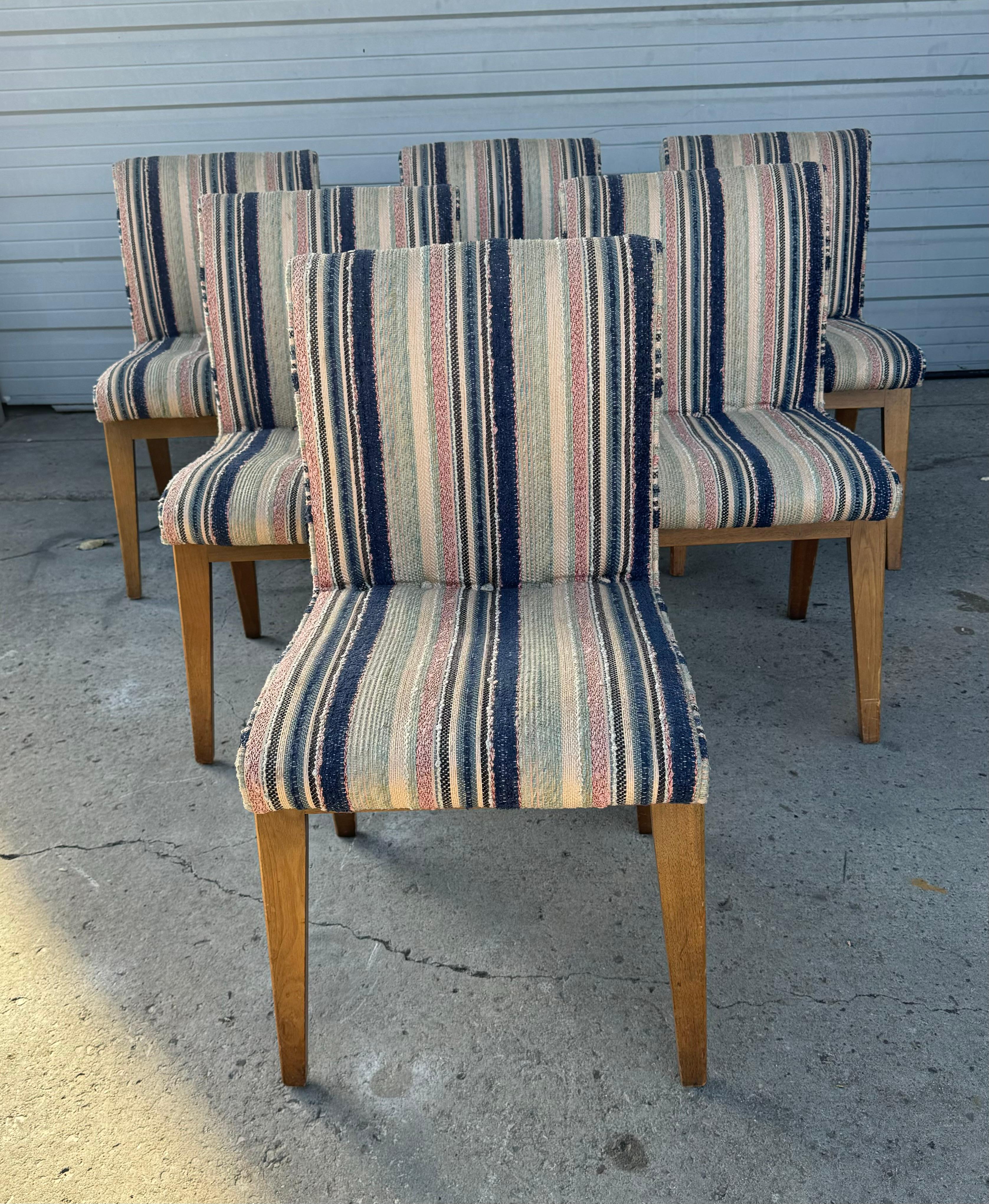 Fabric Set 6 Dining chairs by Glenn of California designed by Sta For Sale