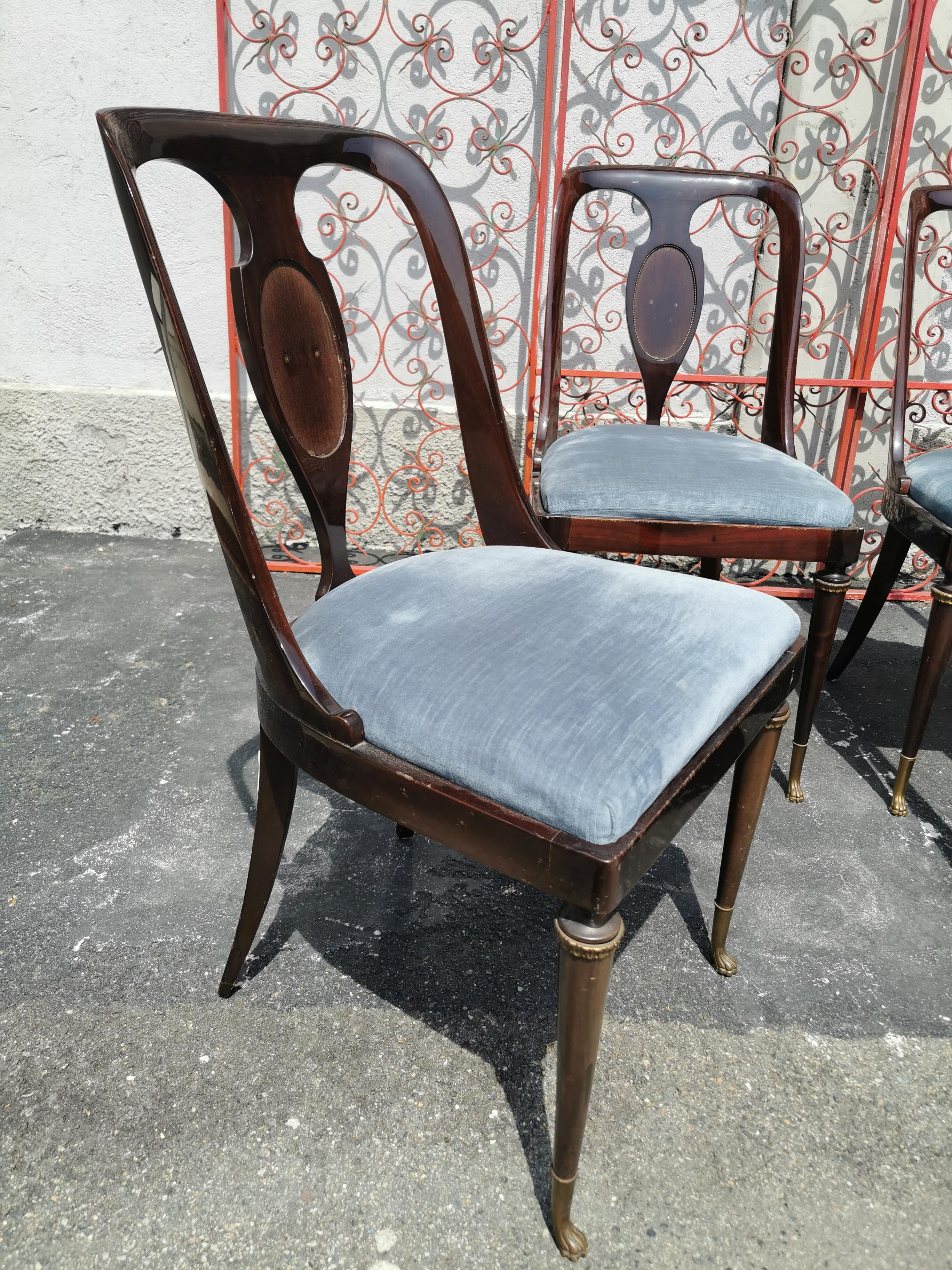 Set 6 Dining Room Chairs circa 1950 Italy 2