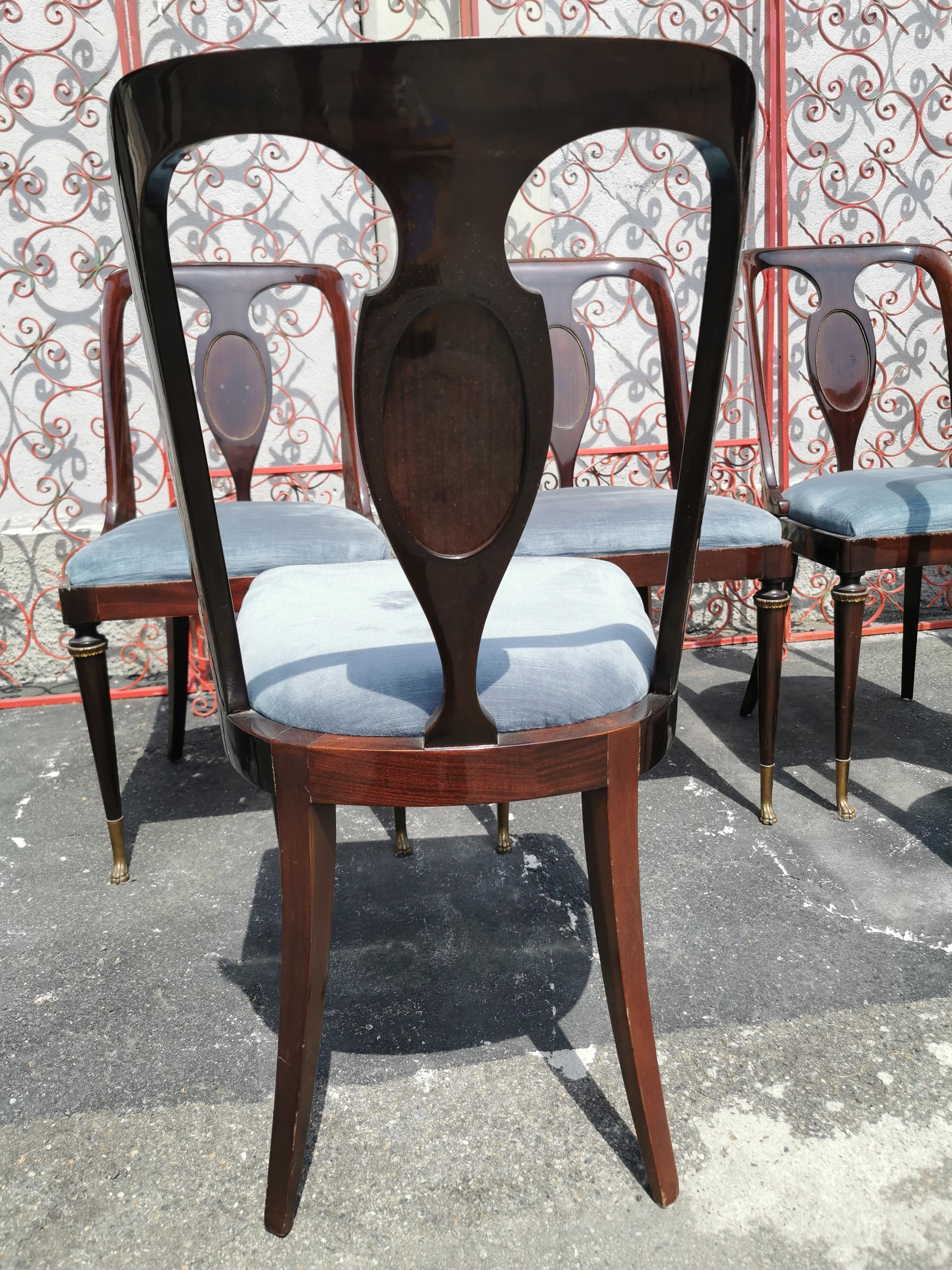 Set 6 Dining Room Chairs circa 1950 Italy 3