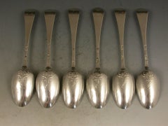 Set of 6 Early George III 'Fancy Back' Teaspoons John Lampfert London circa 1770